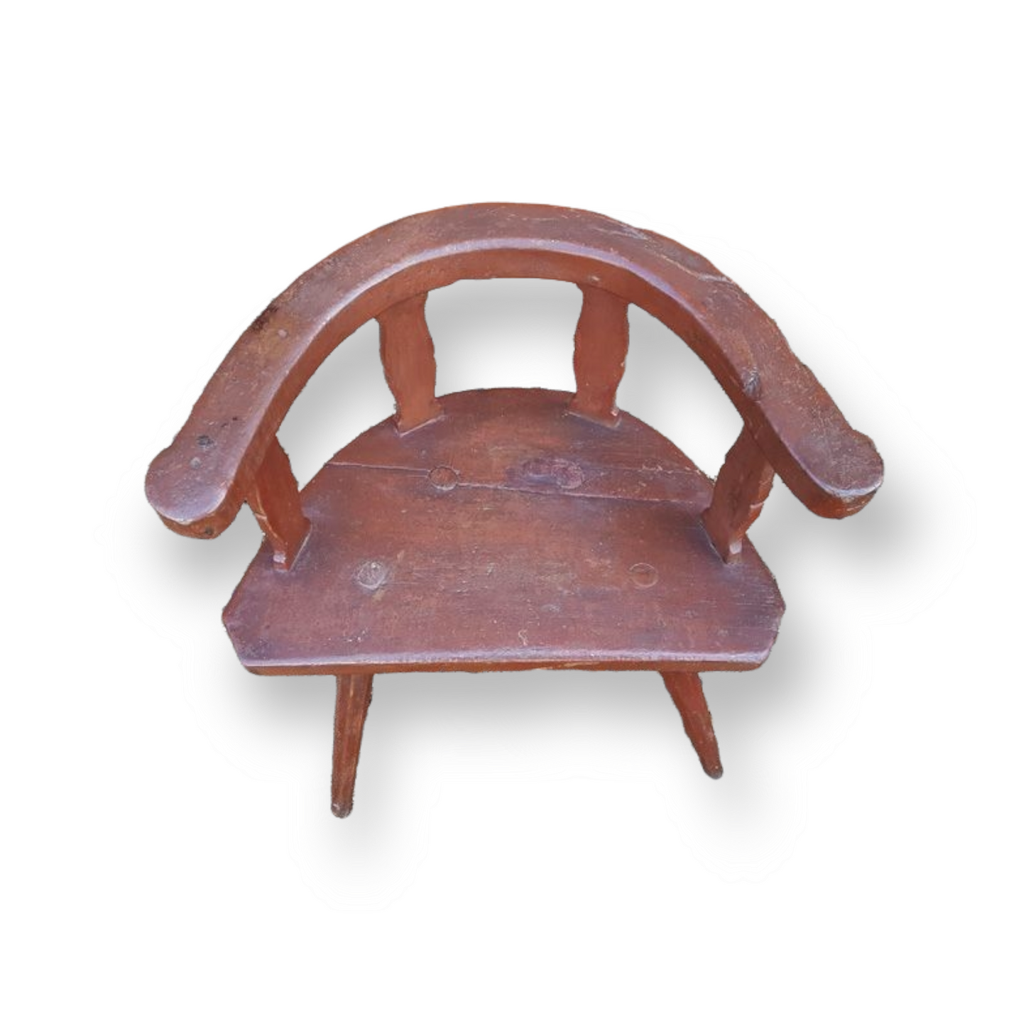 Late 18th Century Primitive Welsh Antique Bow Back Armchair in Original Paint