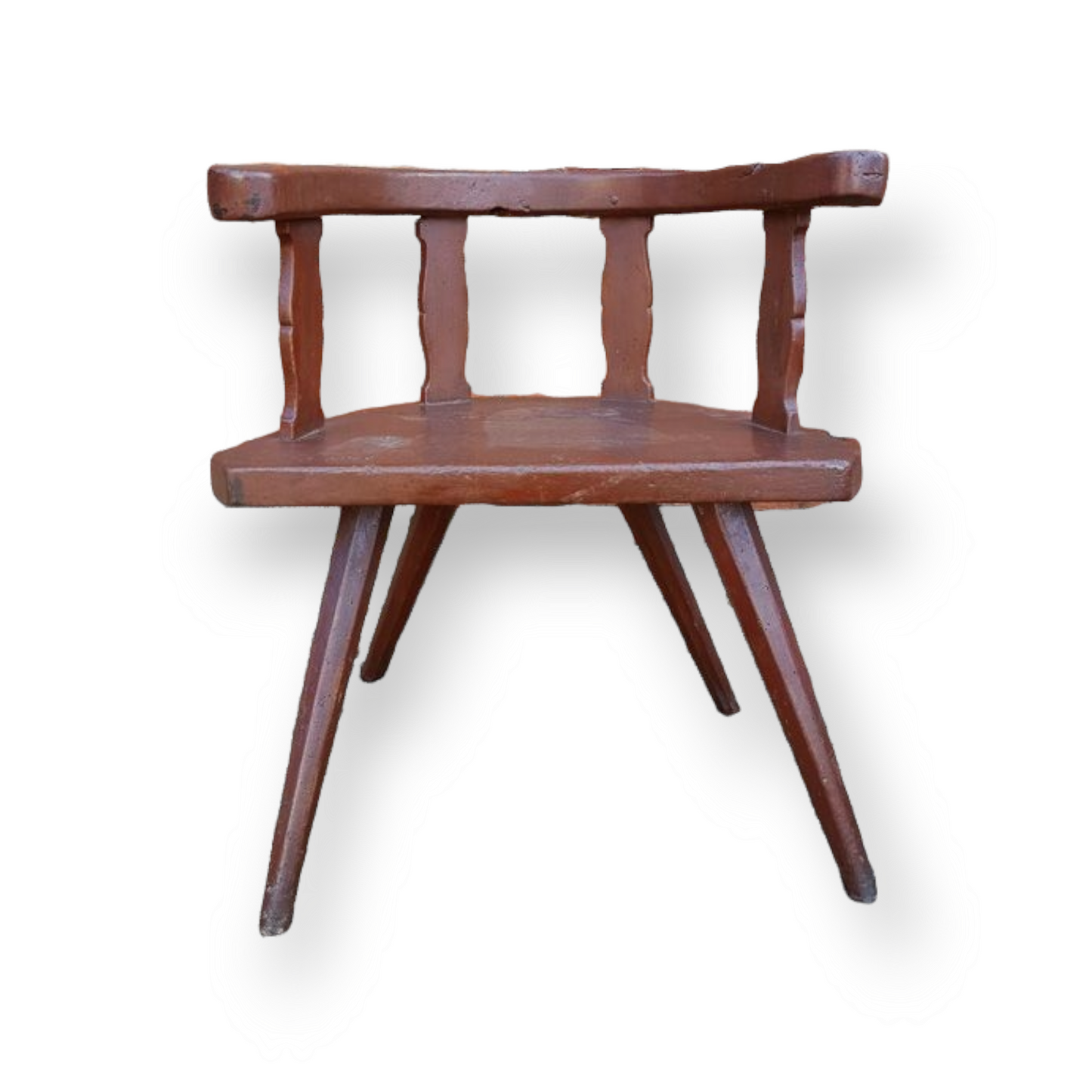 Late 18th Century Primitive Welsh Antique Bow Back Armchair in Original Paint