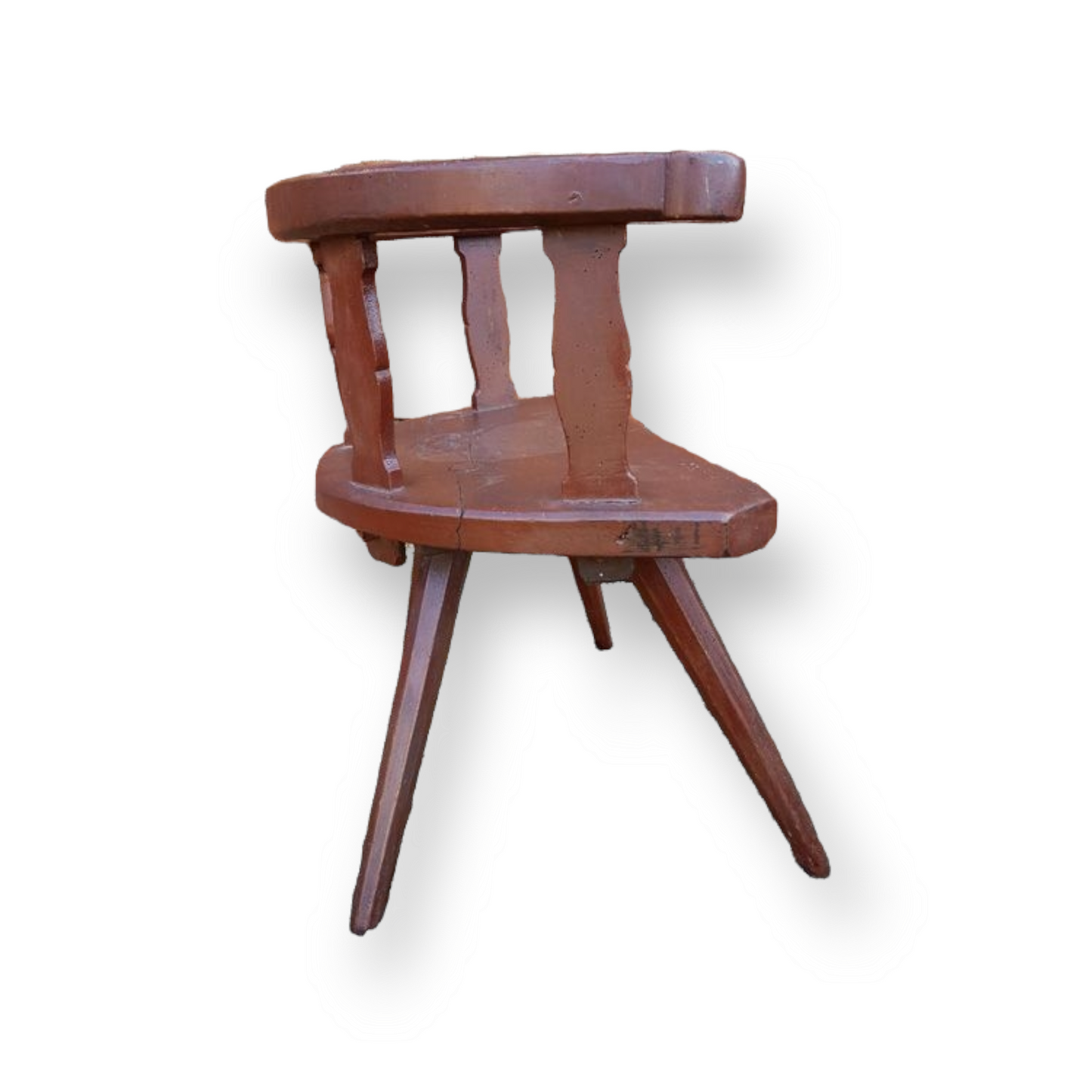 Late 18th Century Primitive Welsh Antique Bow Back Armchair in Original Paint