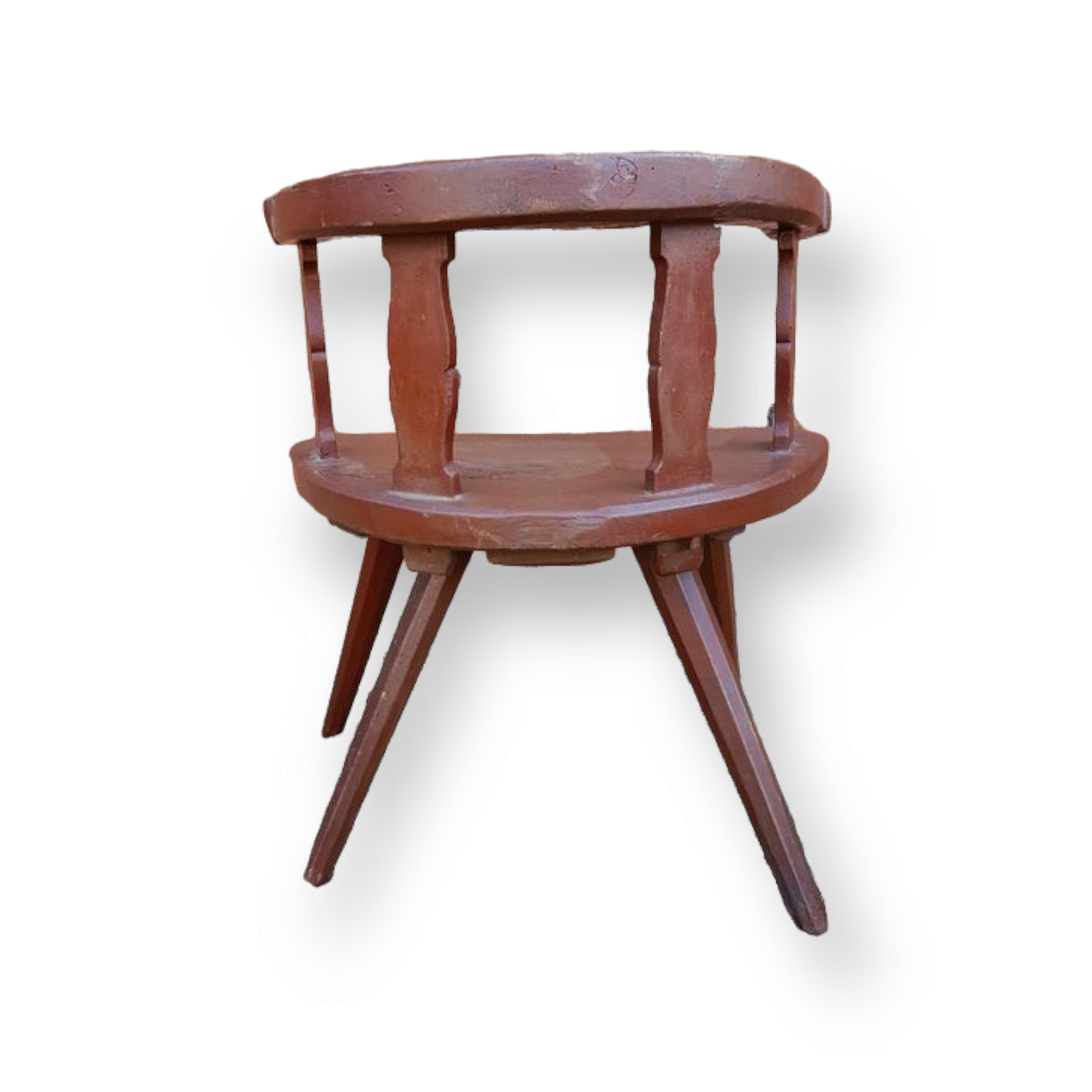 Late 18th Century Primitive Welsh Antique Bow Back Armchair in Original Paint