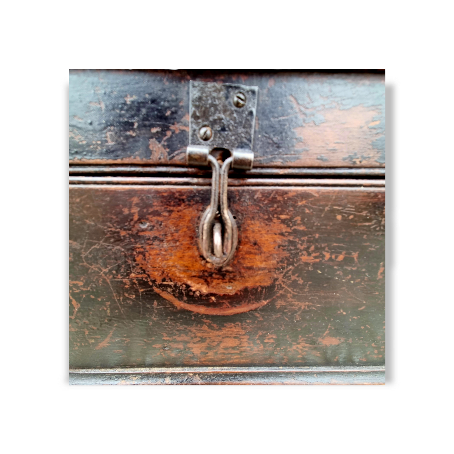 19th Century English Antique Painted Mahogany Tabletop Box