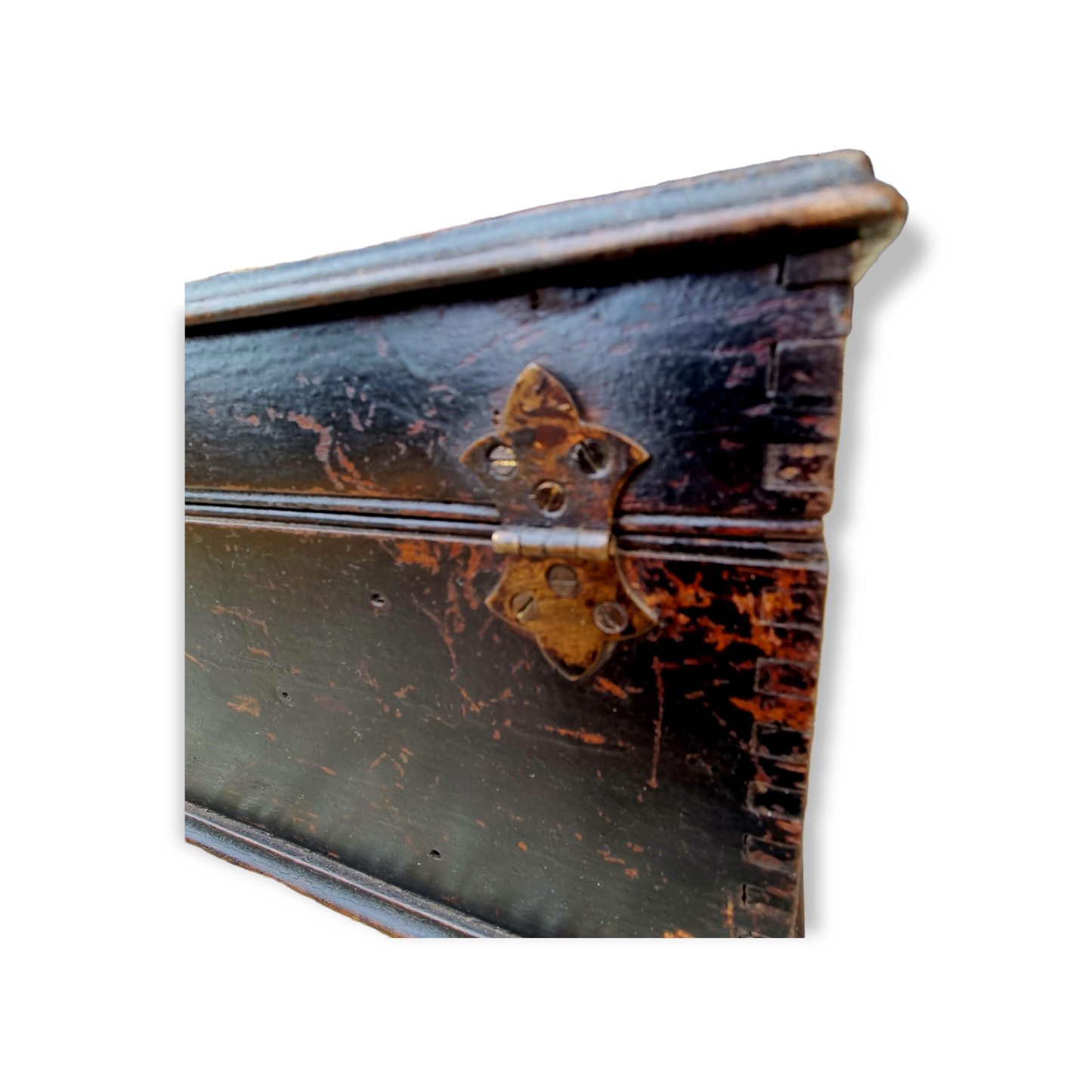 19th Century English Antique Painted Mahogany Tabletop Box