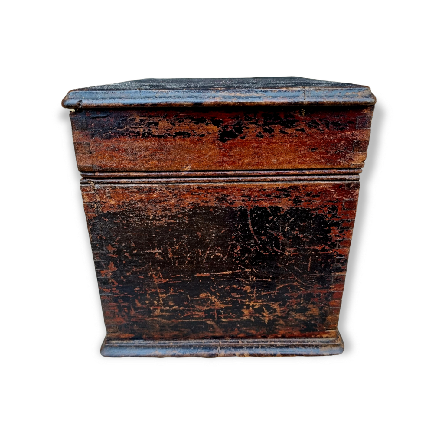 19th Century English Antique Painted Mahogany Tabletop Box