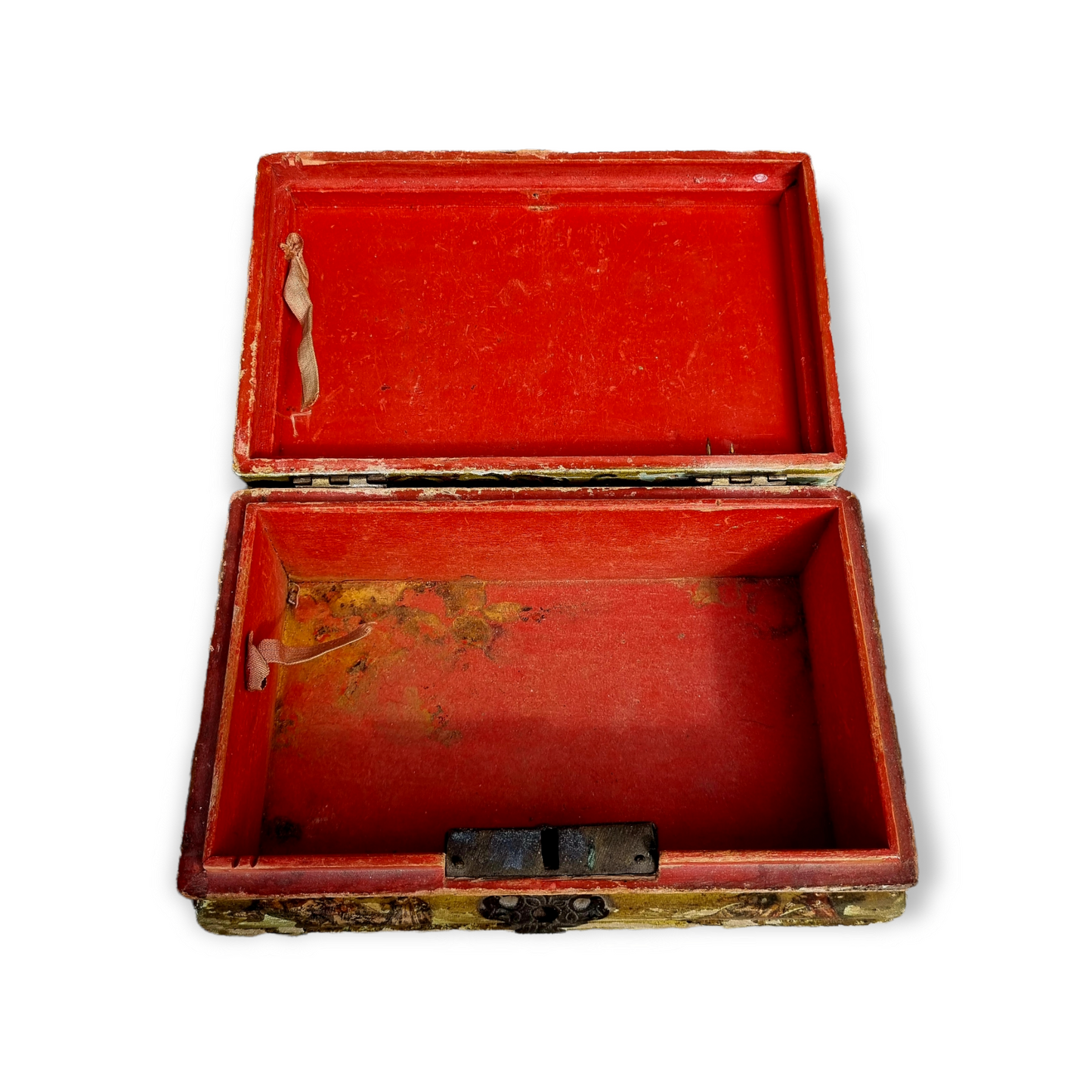 18th Century Italian Antique Box With Decoupage Decoration And Pincushion