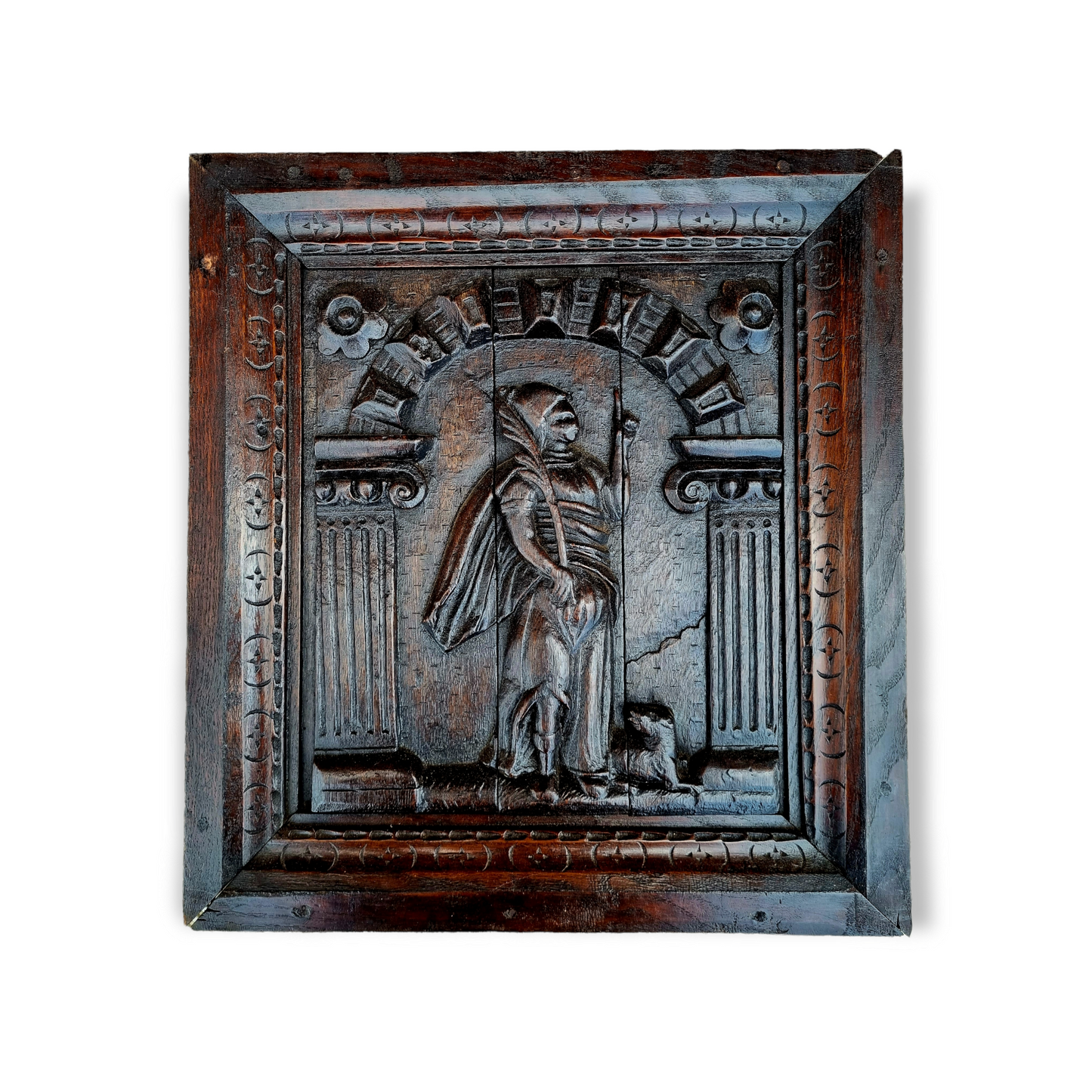 Pair of 17th Century Flemish Antique Carved Oak Panels