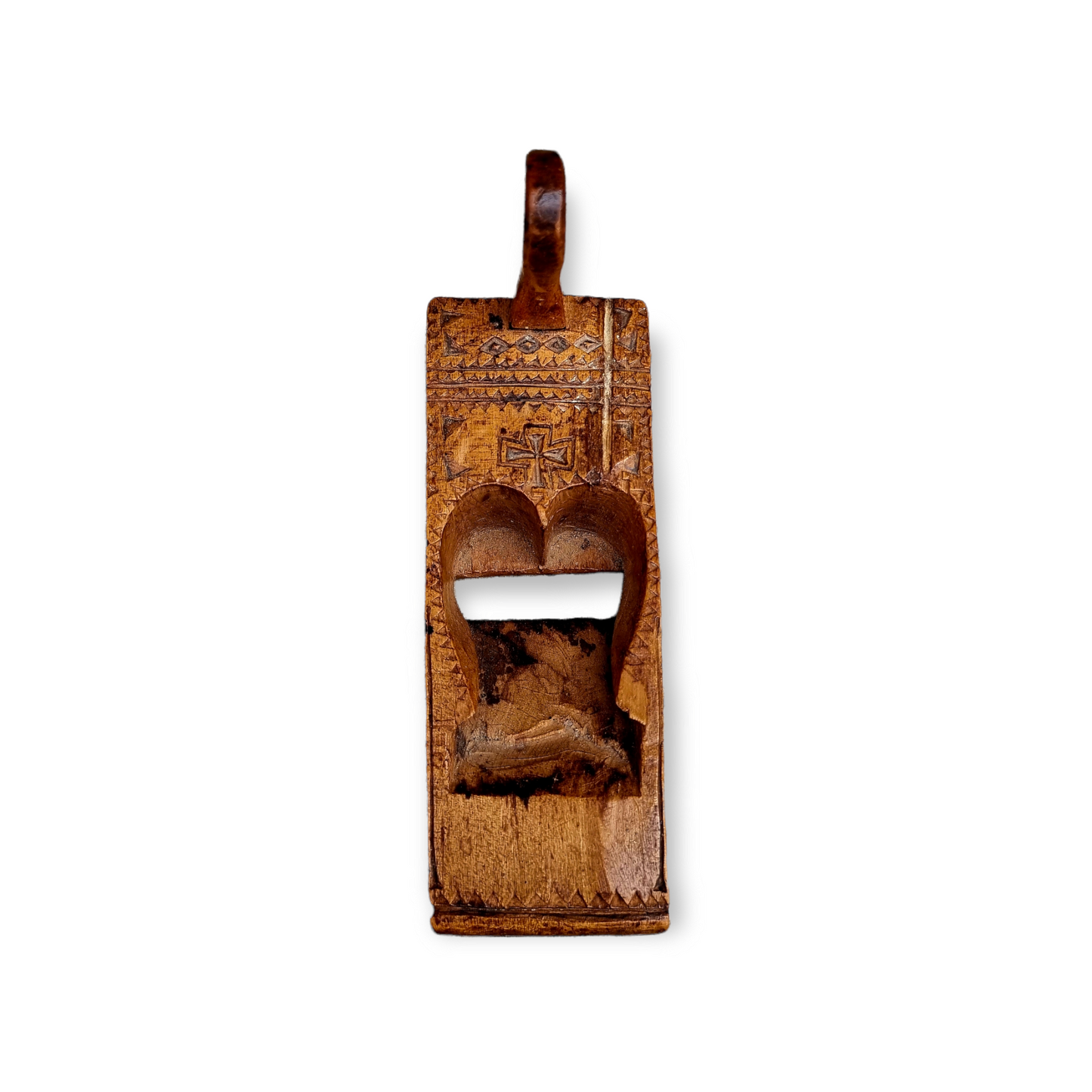 Diminutive 19th Century Scandinavian Antique Treen Box Plane, Bearing the Initials "EES" & Dated "1812"