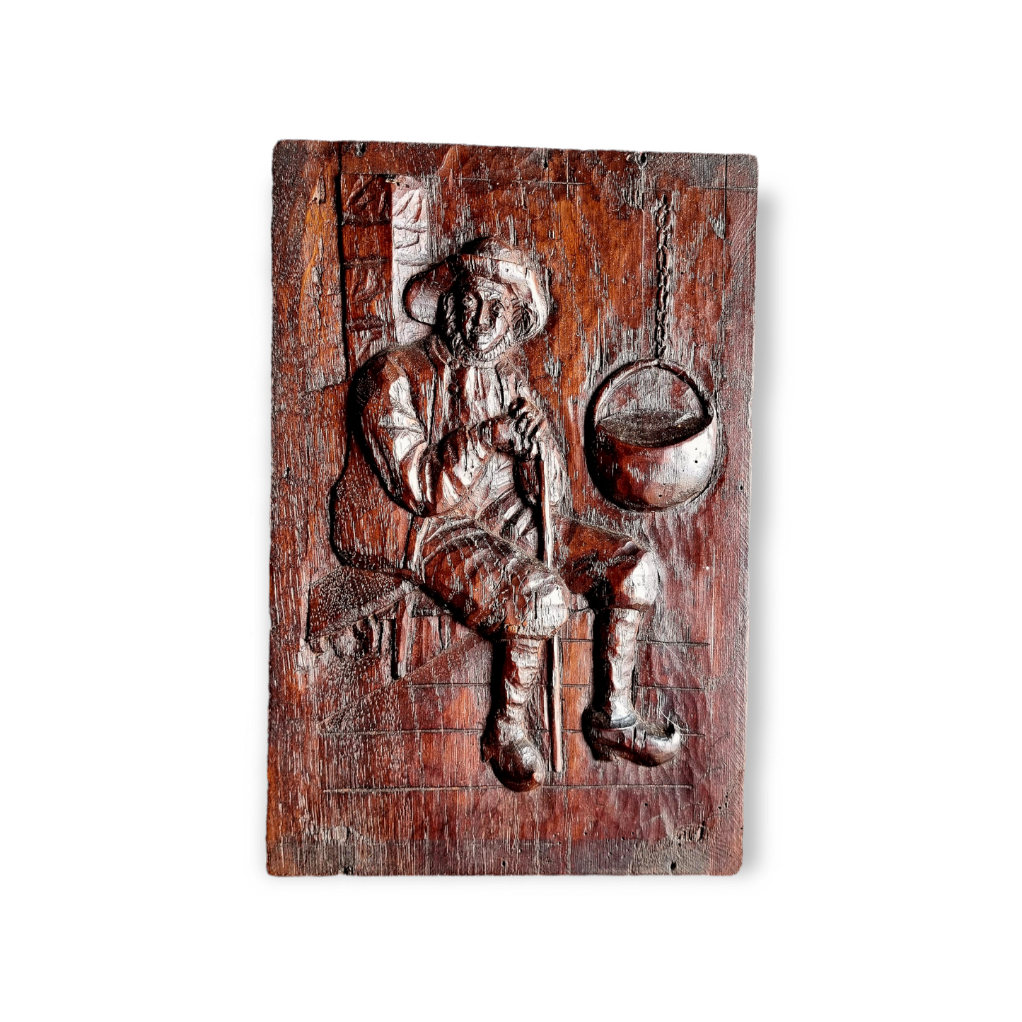 19th Century Dutch Antique Carved Oak Panel