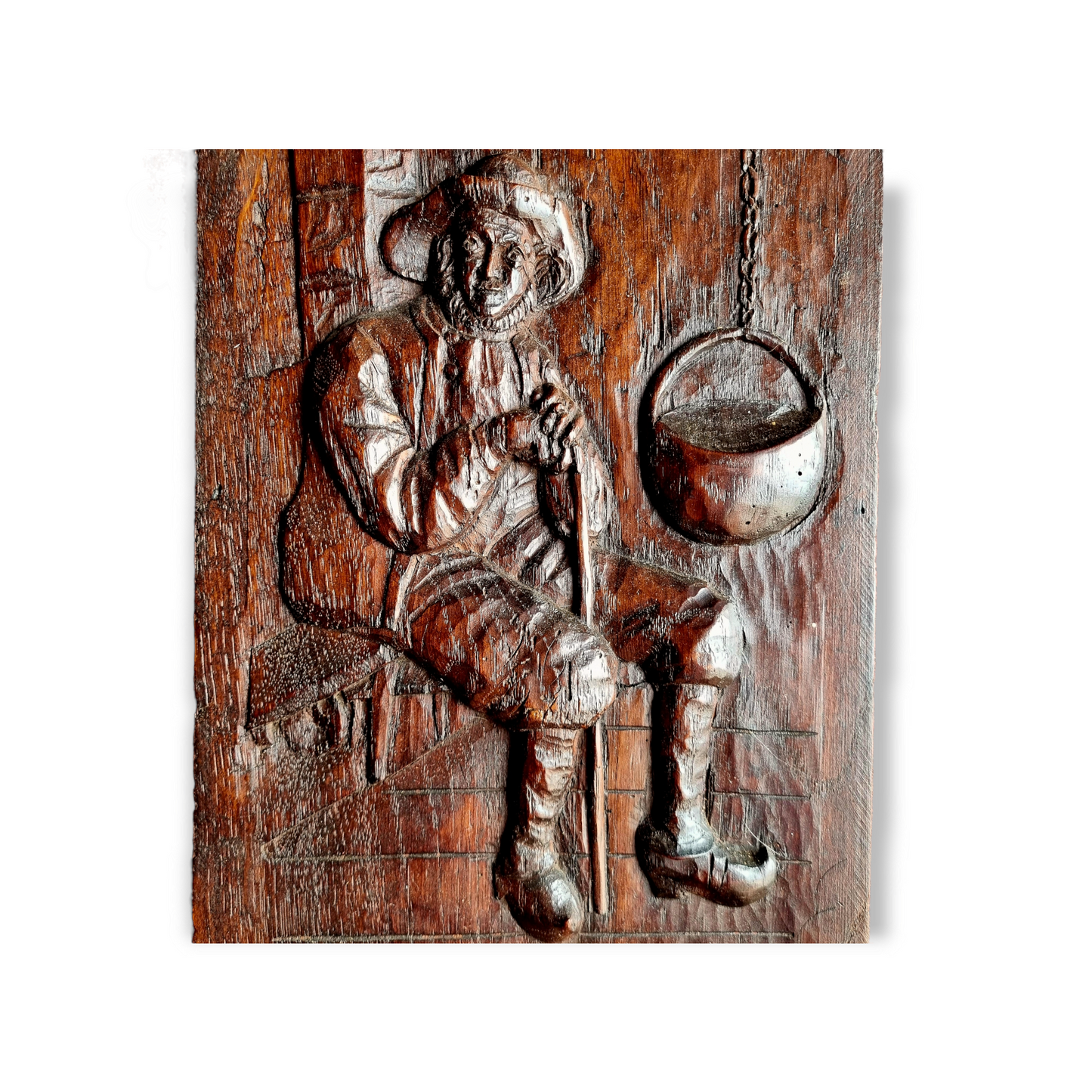 19th Century Dutch Antique Carved Oak Panel