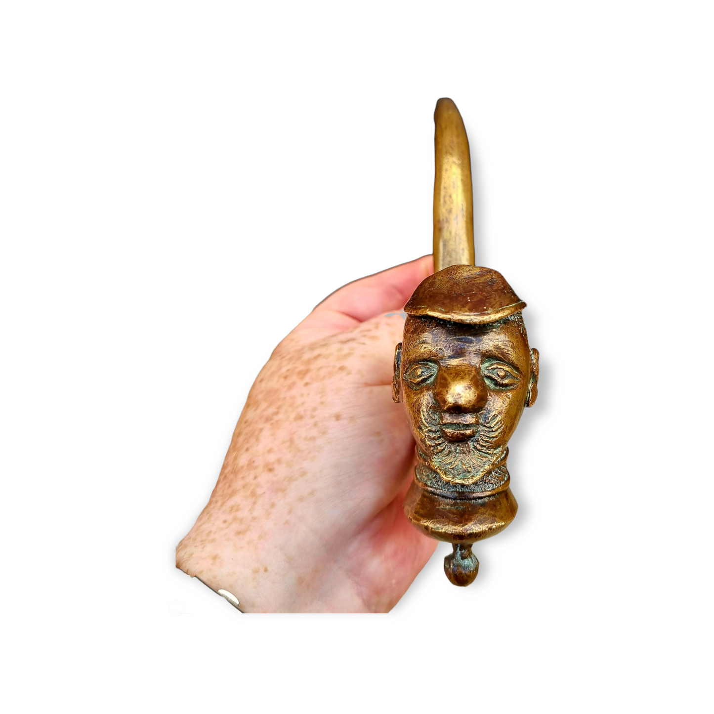 19thC Antique Bronze Tobacco Smoking Pipe / Tobacco Pipe