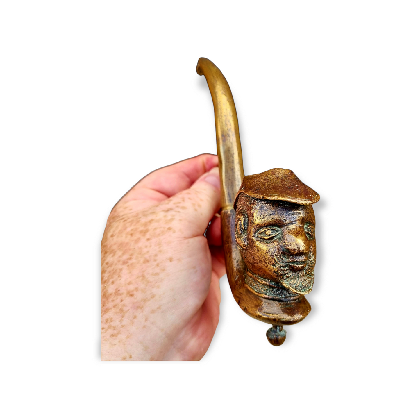 19thC Antique Bronze Tobacco Smoking Pipe / Tobacco Pipe
