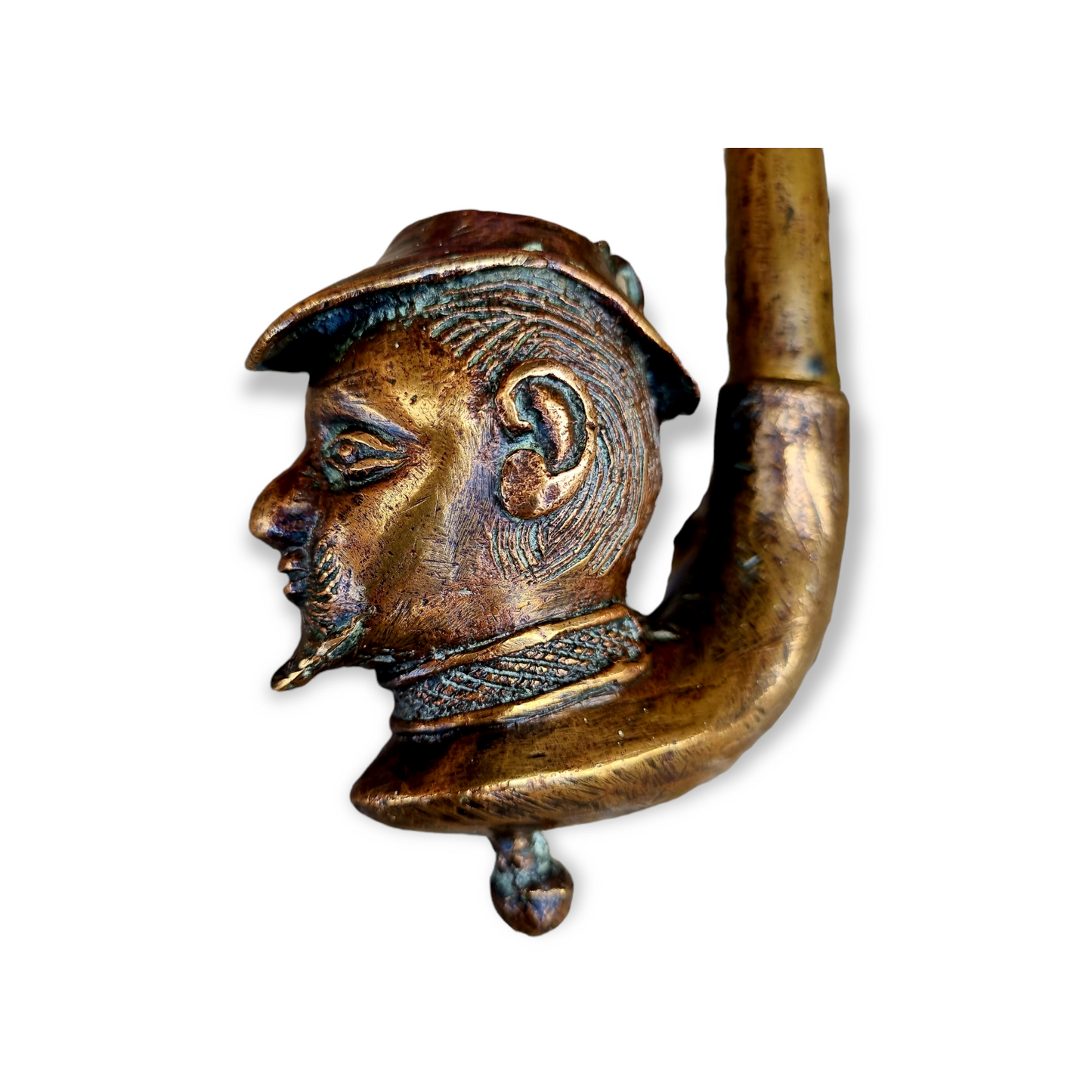 19thC Antique Bronze Tobacco Smoking Pipe / Tobacco Pipe