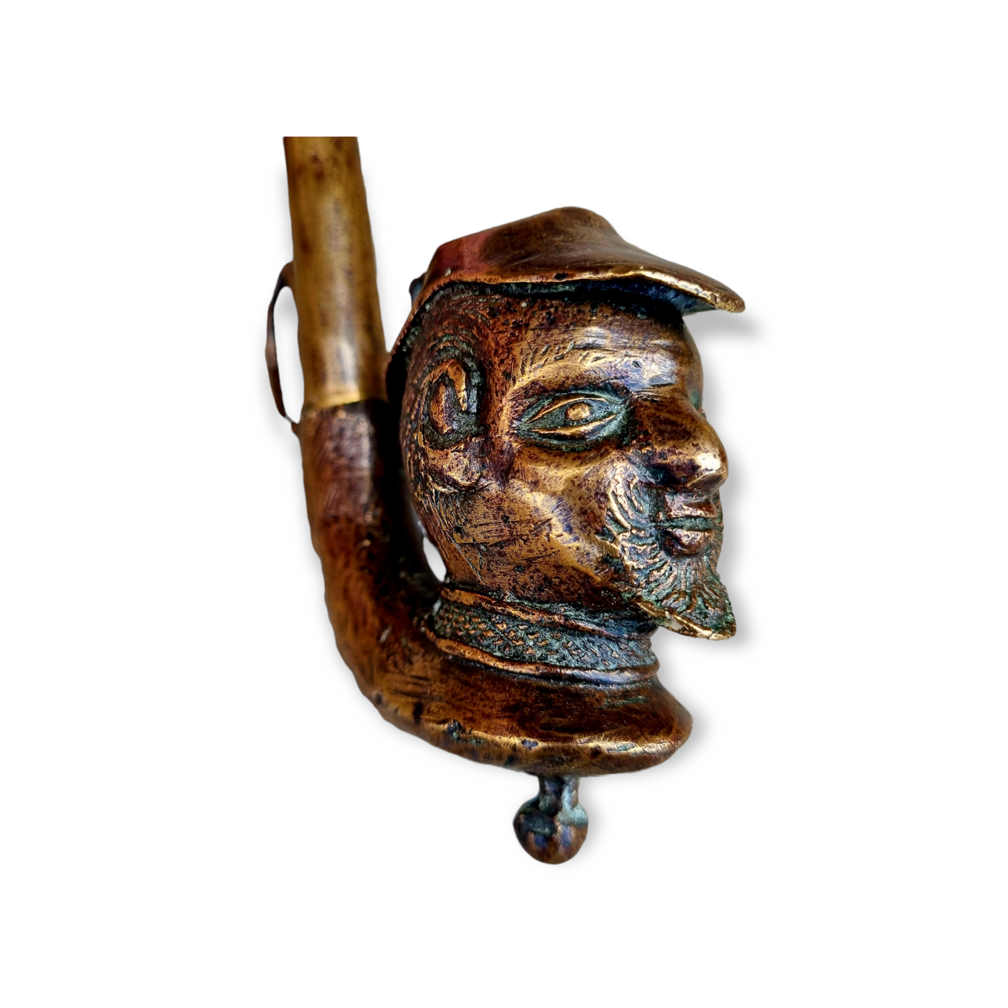 19thC Antique Bronze Tobacco Smoking Pipe / Tobacco Pipe