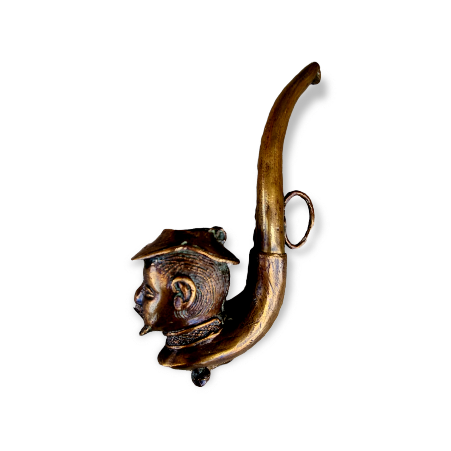 19thC Antique Bronze Tobacco Smoking Pipe / Tobacco Pipe