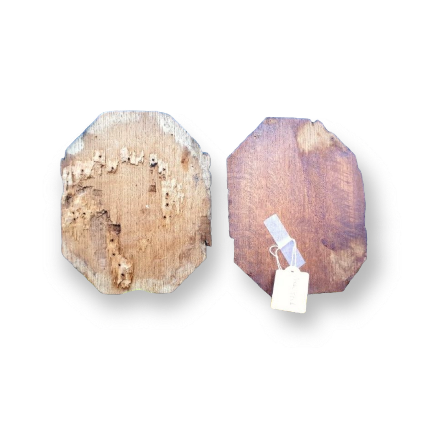 Pair of Early 17th Century Antique Carved Oak Panels in the Form of Male Heads