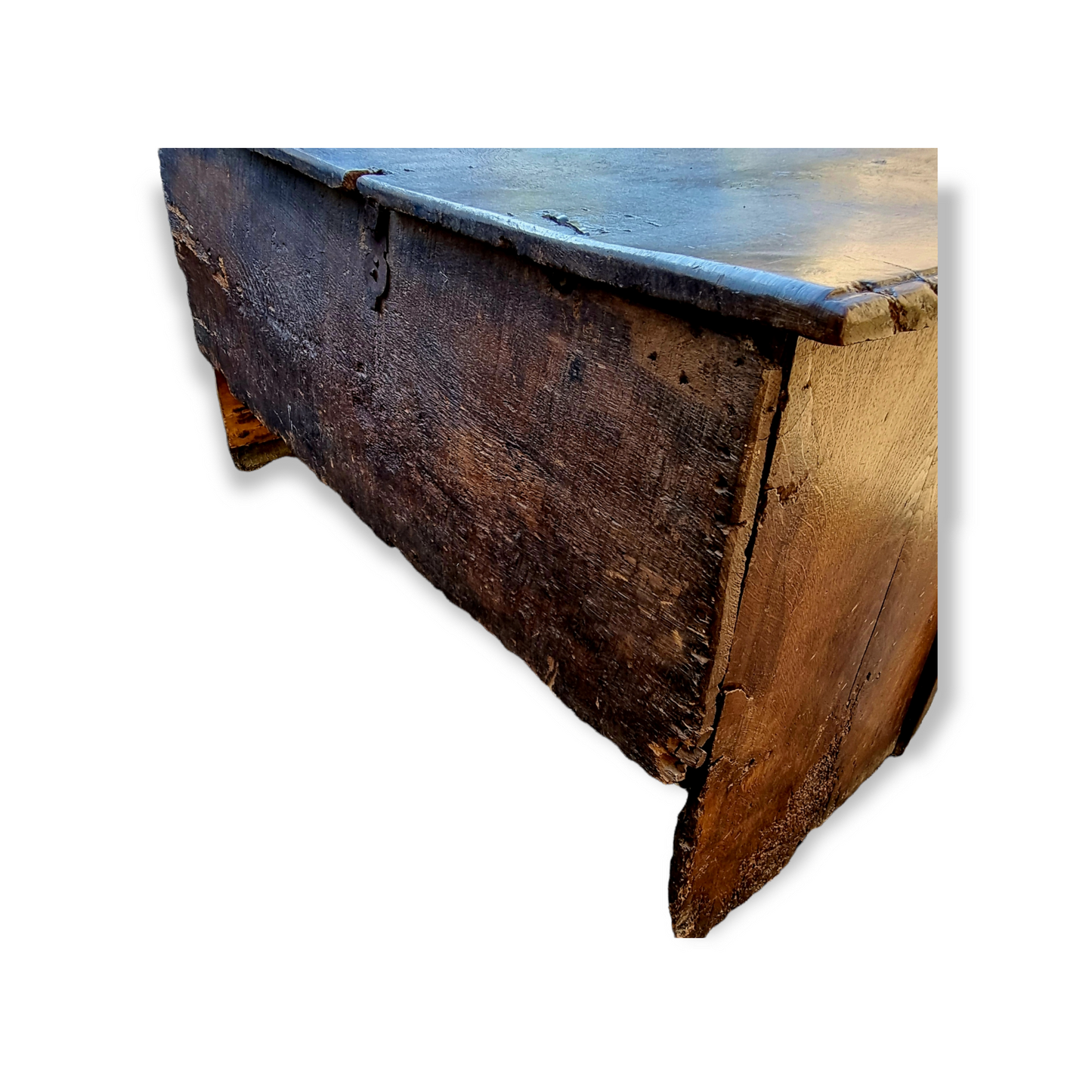 Late 16th Century English Antique Oak Transitional Coffer or Chest