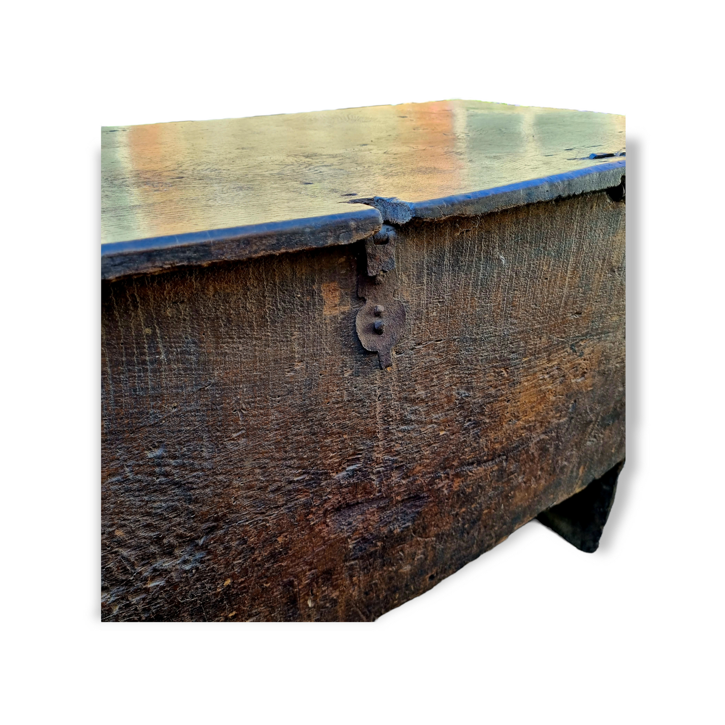 Late 16th Century English Antique Oak Transitional Coffer or Chest