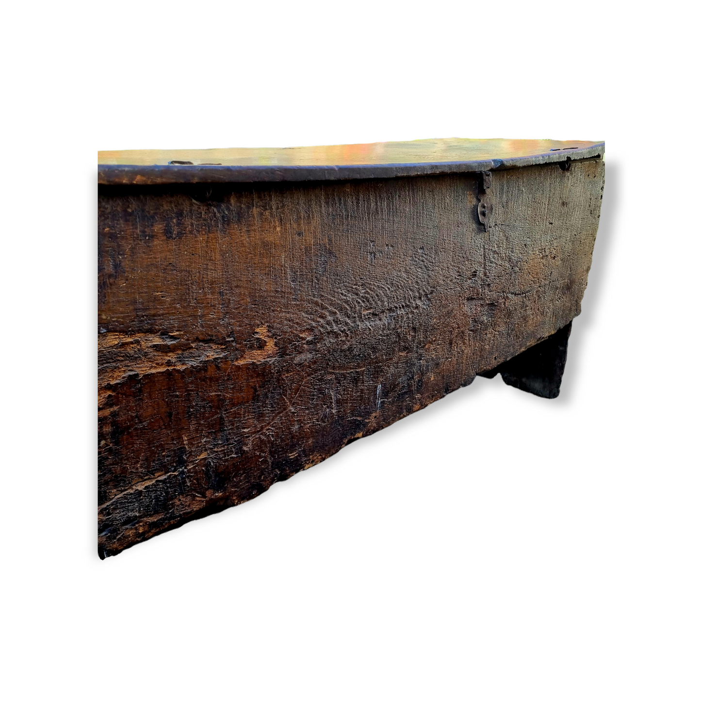 Late 16th Century English Antique Oak Transitional Coffer or Chest