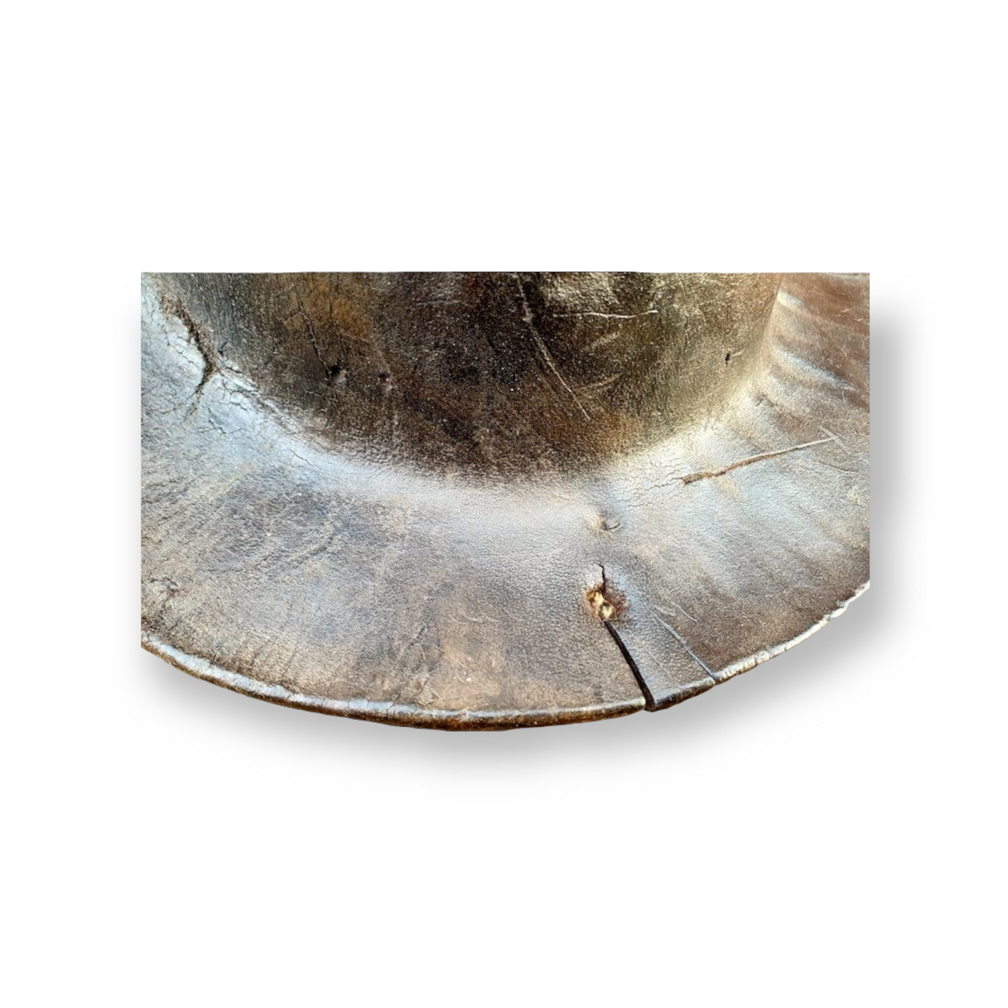 18th Century Antique Leather Miners Hat