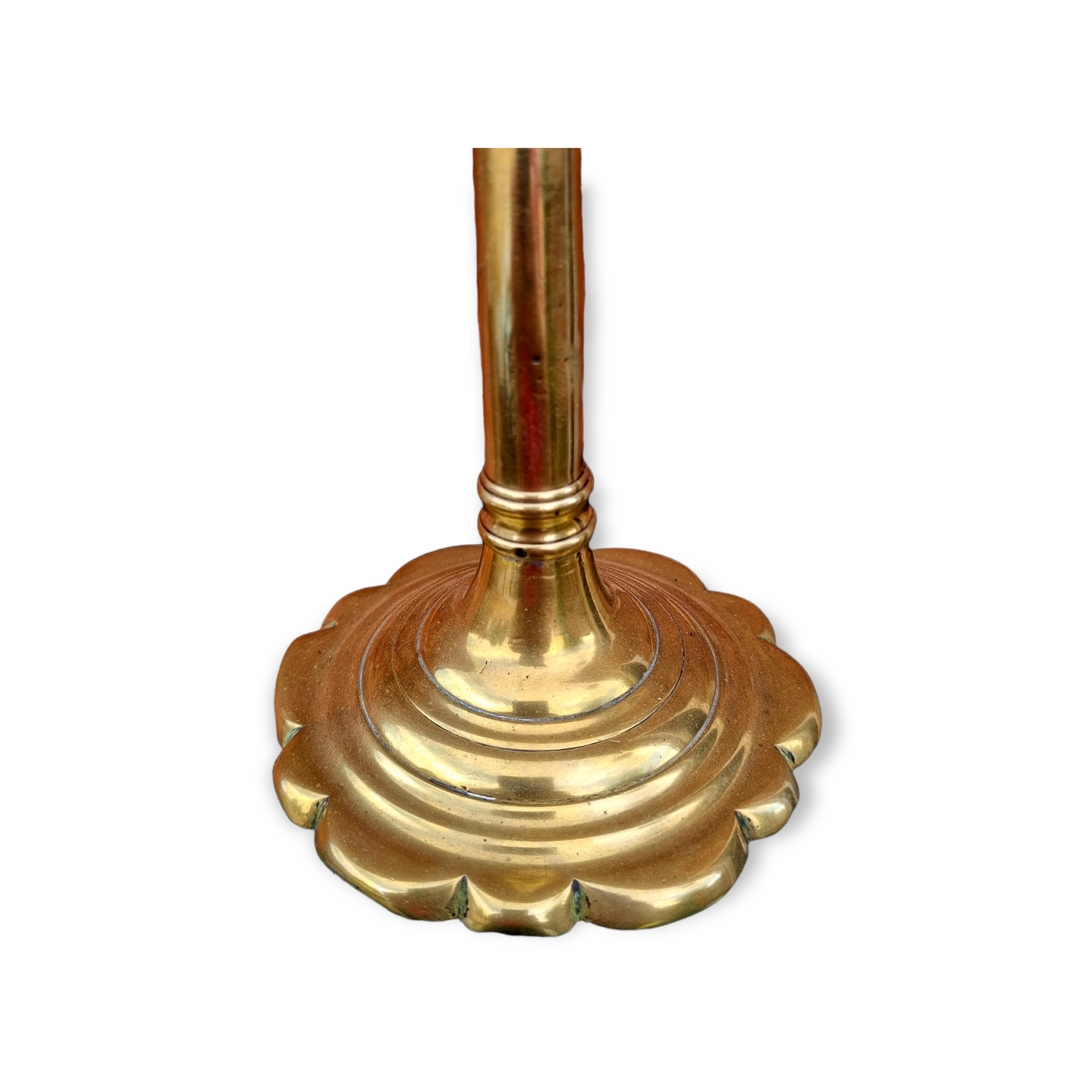 18th Century English Antique Brass Candlestick, Circa 1755-1760