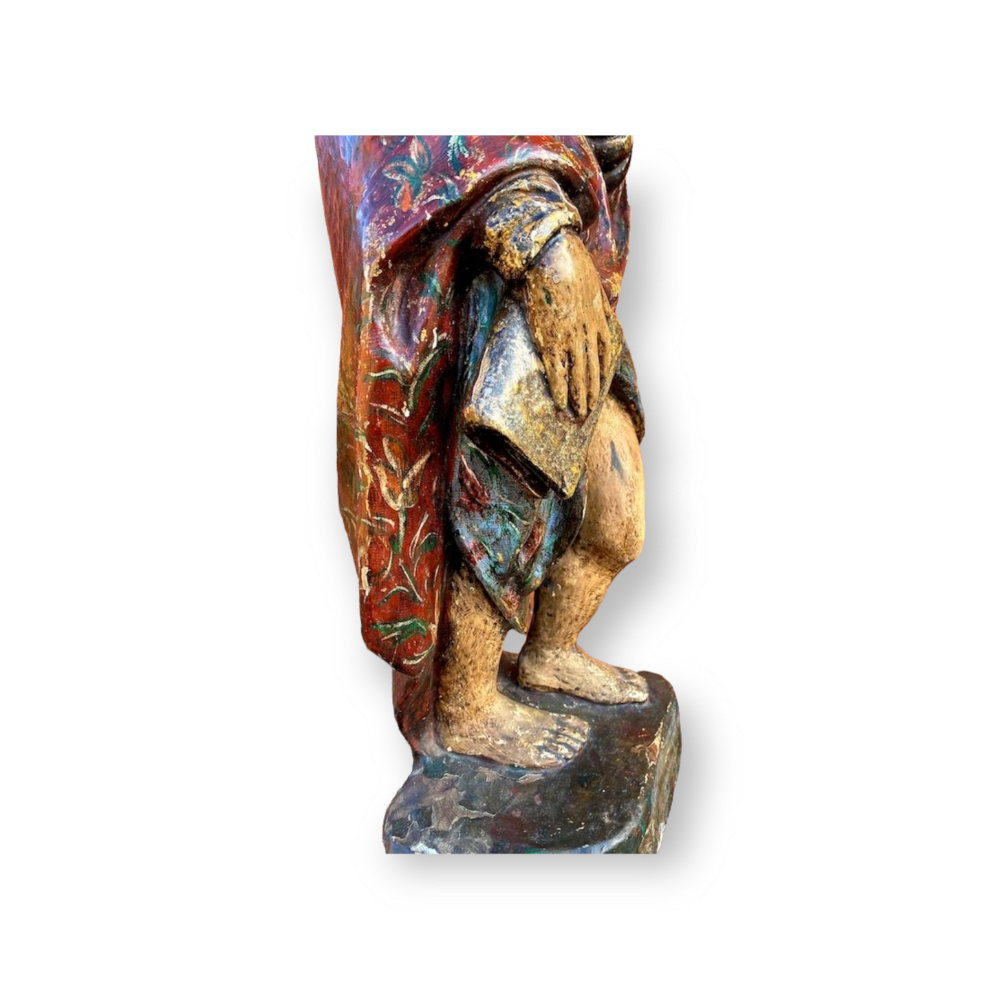 Large & Impressive Late 18th Century French Antique Carved Wood Sculpture of a Male Saint, Possibly Saint James