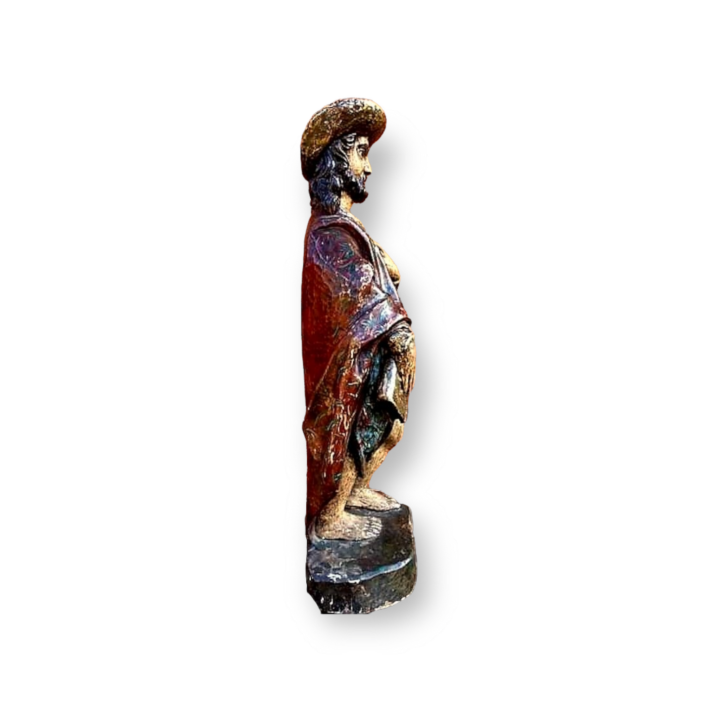 Large & Impressive Late 18th Century French Antique Carved Wood Sculpture of a Male Saint, Possibly Saint James