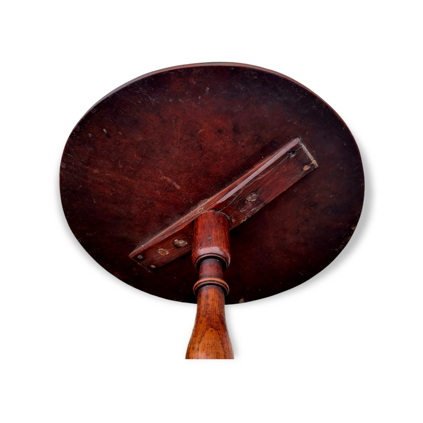 Provincial Late 18th Century English Antique Oak & Mahogany Tripod Table / Wine Table