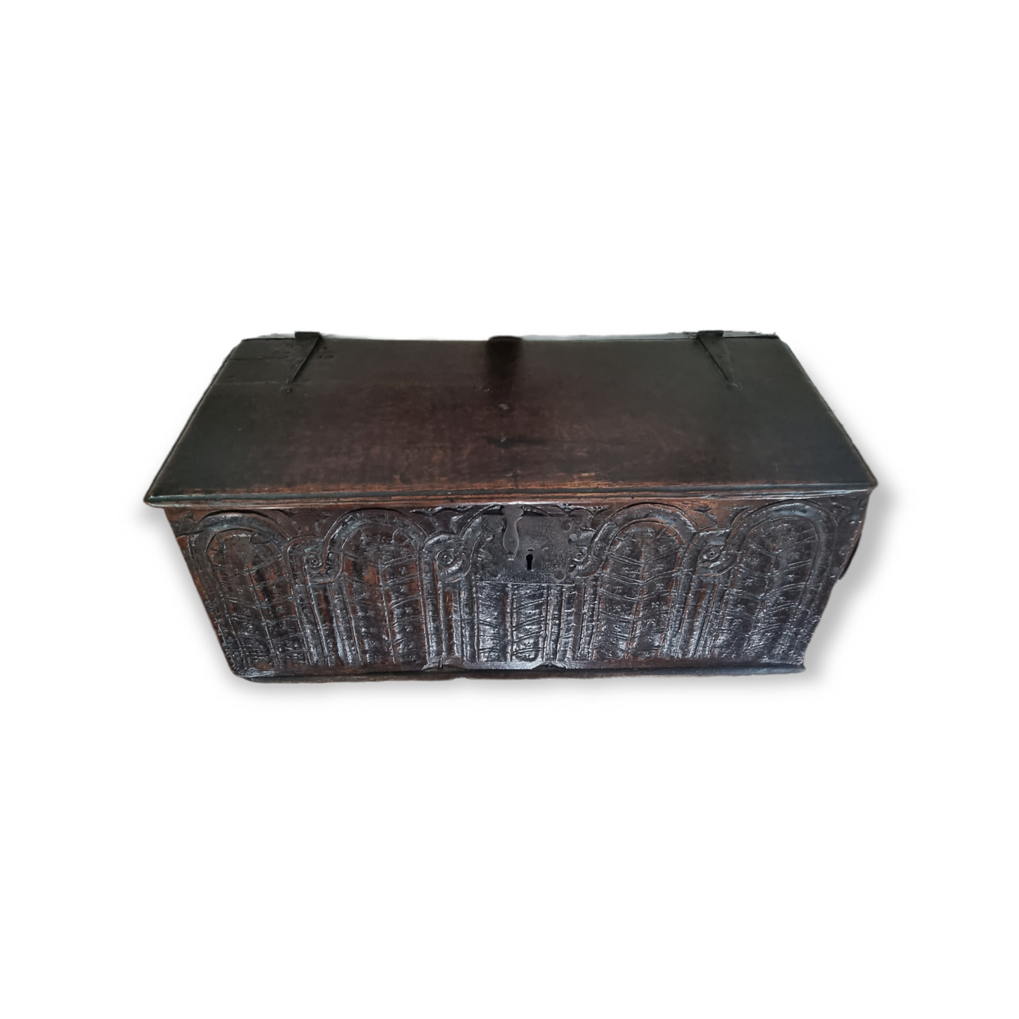 Late 16th Century English Antique Oak Boarded Box or Bible Box