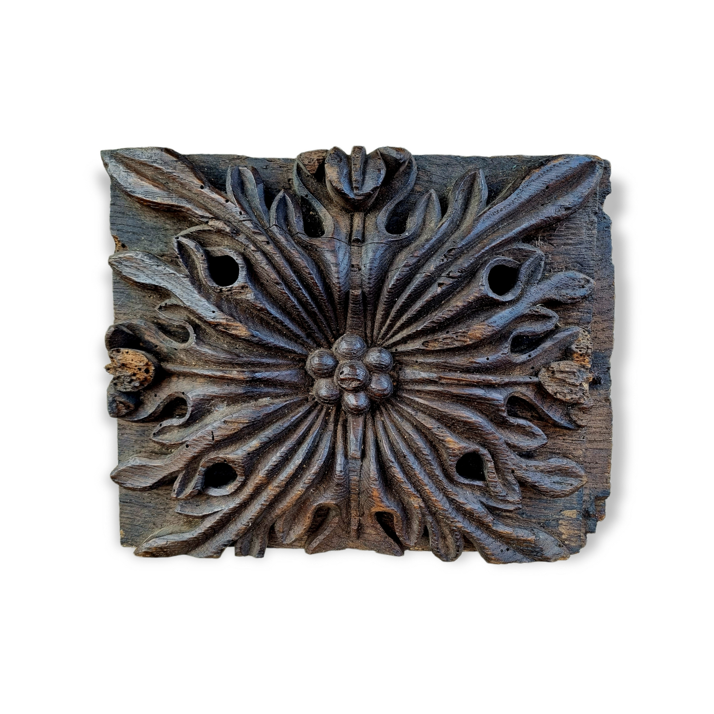 16th Century English Antique Carved Oak Ceiling Boss
