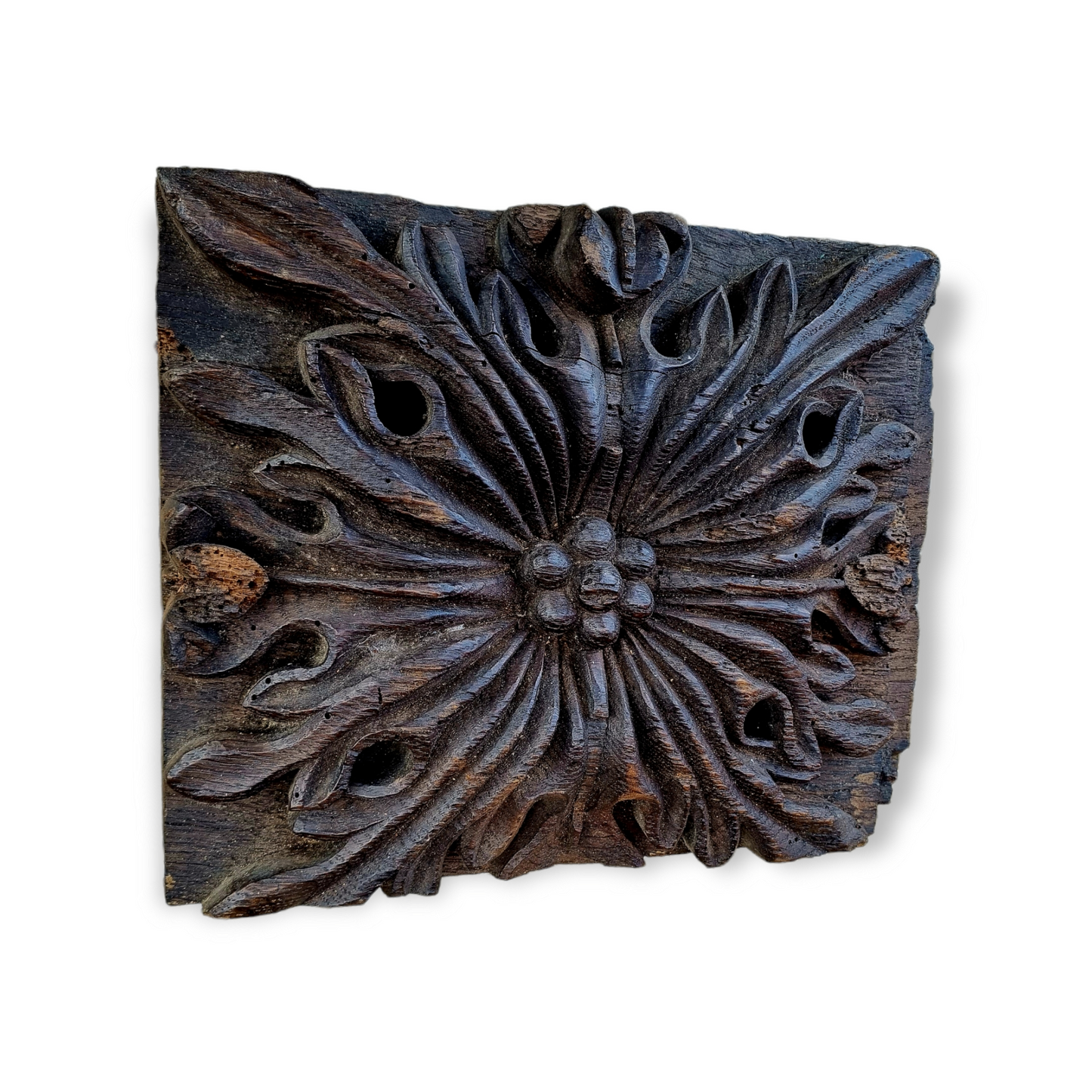 16th Century English Antique Carved Oak Ceiling Boss