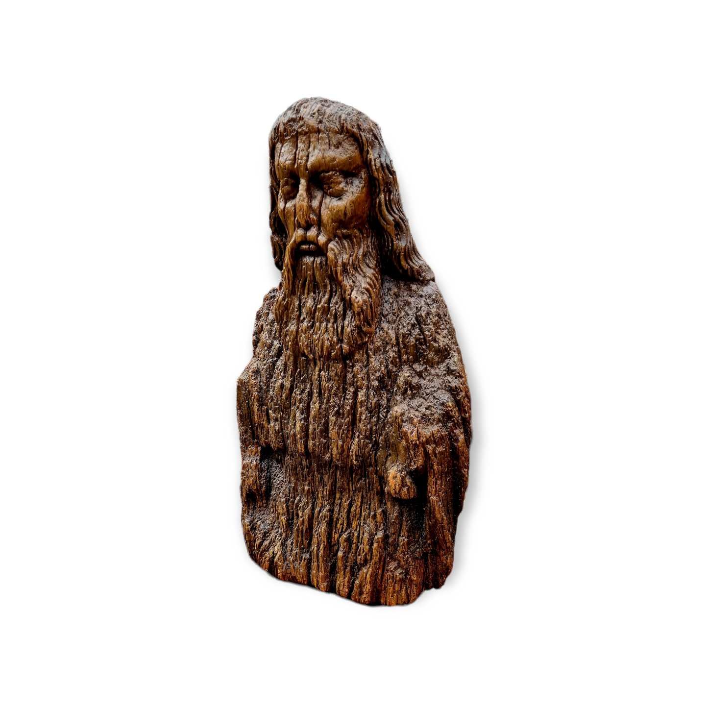 15th Century Flemish Carved Oak Sculpture – Saint’s Head & Torso Fragment