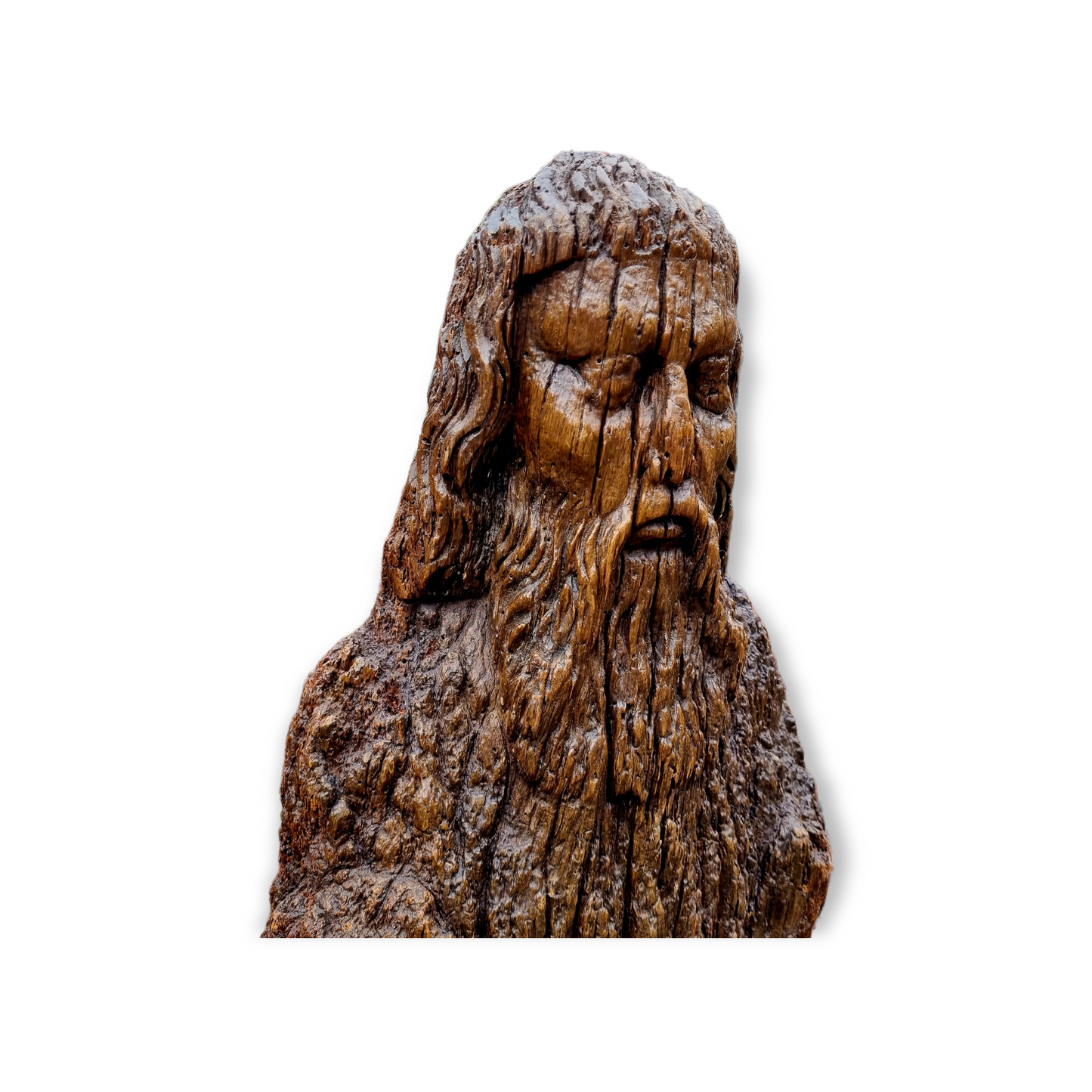 15th Century Flemish Carved Oak Sculpture – Saint’s Head & Torso Fragment