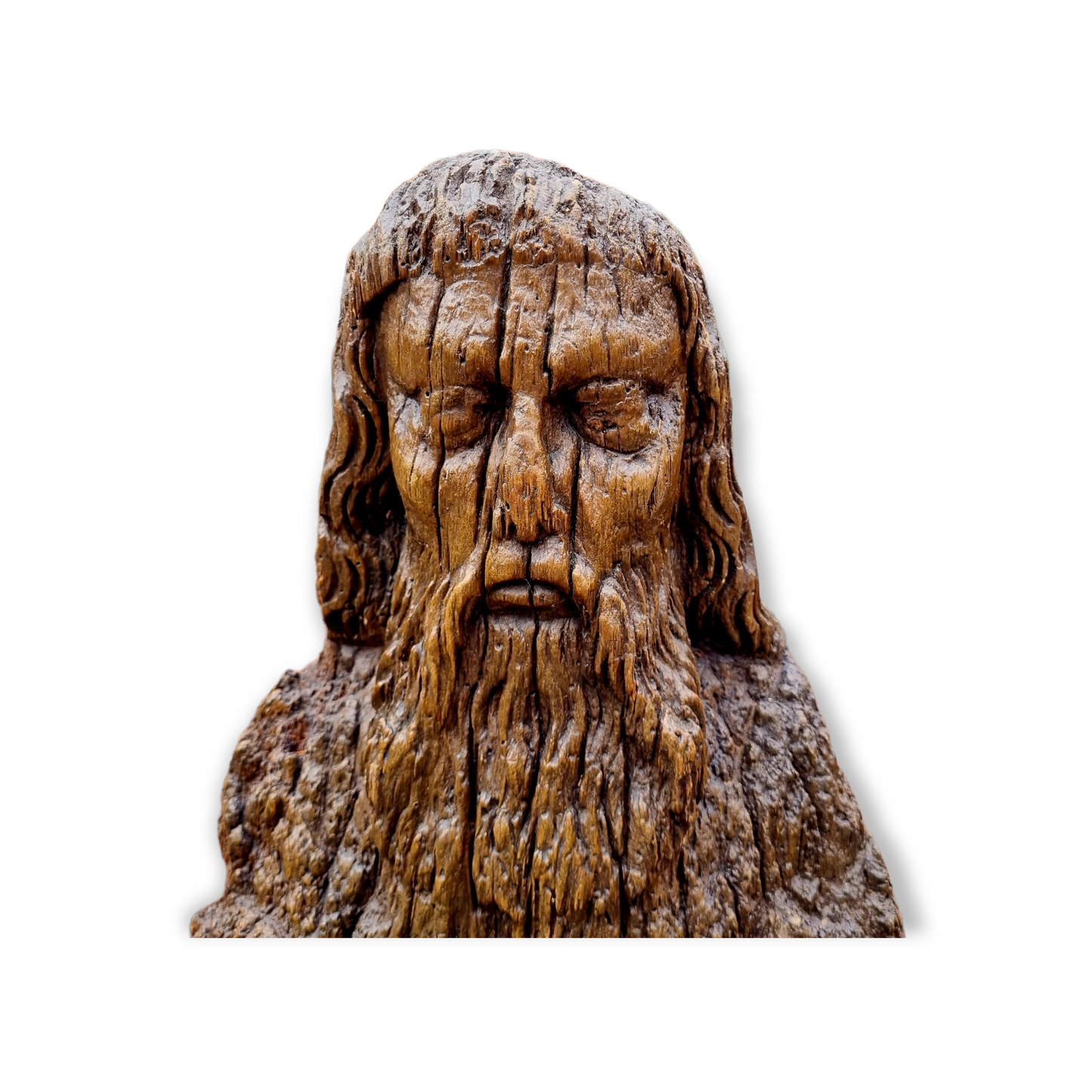 15th Century Flemish Carved Oak Sculpture – Saint’s Head & Torso Fragment