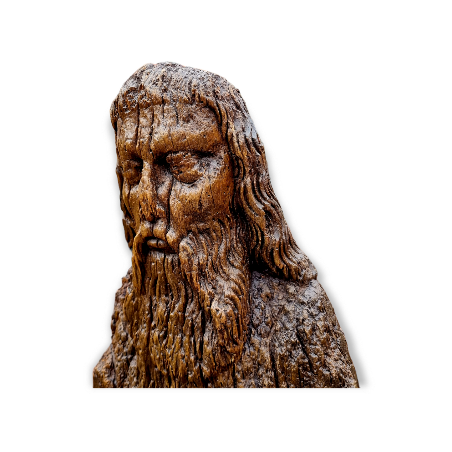 15th Century Flemish Carved Oak Sculpture – Saint’s Head & Torso Fragment