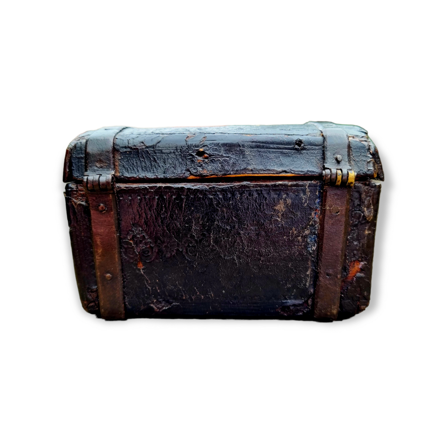Diminutive 16th Century Antique Leather and Iron-Bound Missal Box