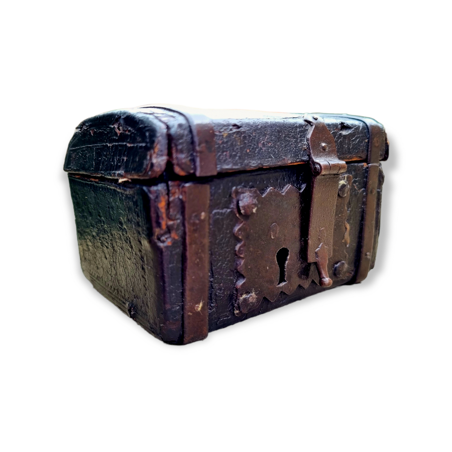 Diminutive 16th Century Antique Leather and Iron-Bound Missal Box