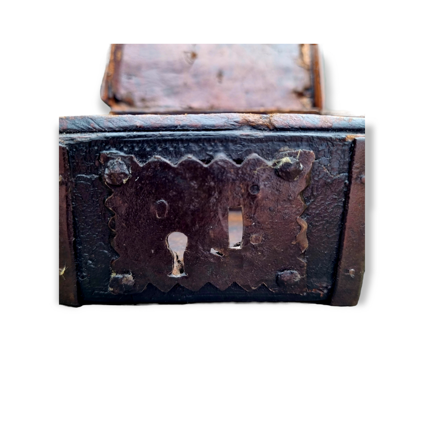 Diminutive 16th Century Antique Leather and Iron-Bound Missal Box
