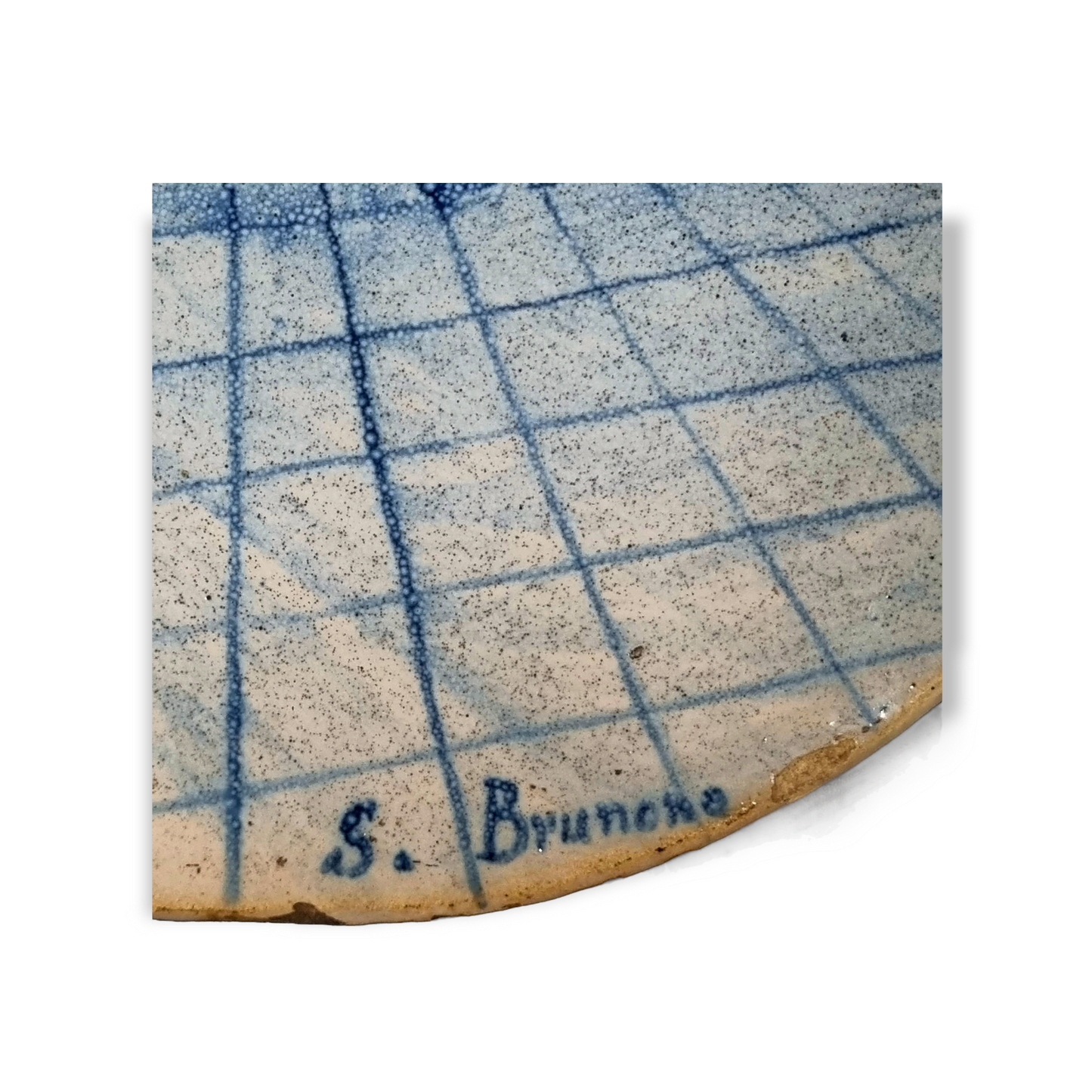 Large Mid 18th Century Italian Antique Blue and White Tin-Glazed Faience Tile / Plaque Depicting Saint Bruno