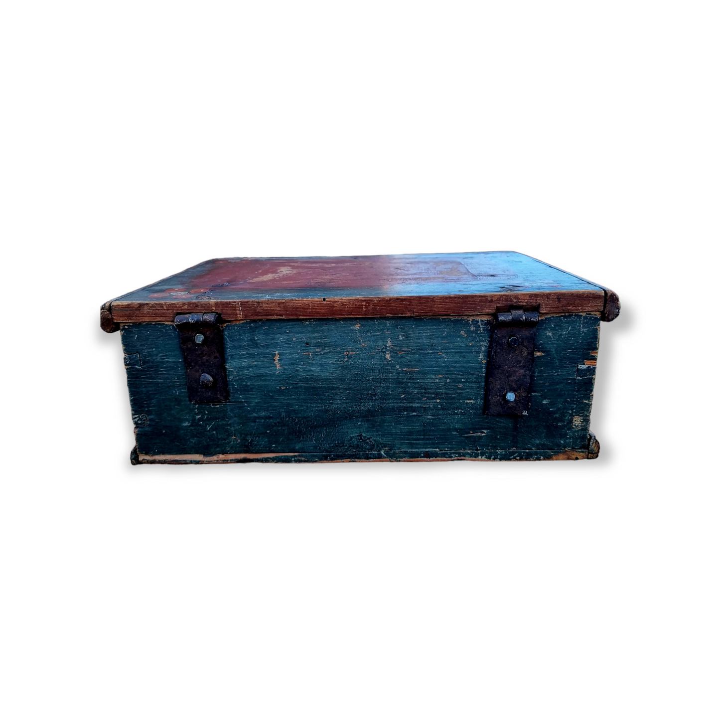 Early 18th Century Scandinavian Folk Art Painted Box Dated "1722" - Love Token