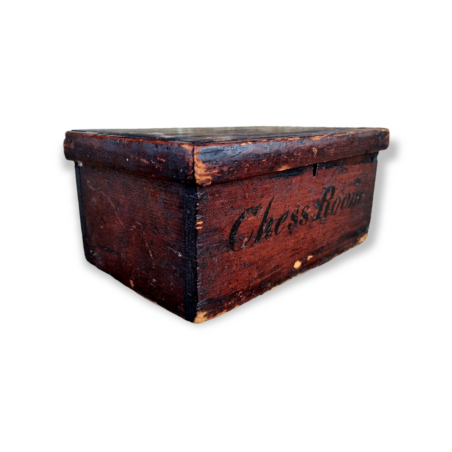 Late 18th Century English Antique Treen Box Marked "Chess Box"