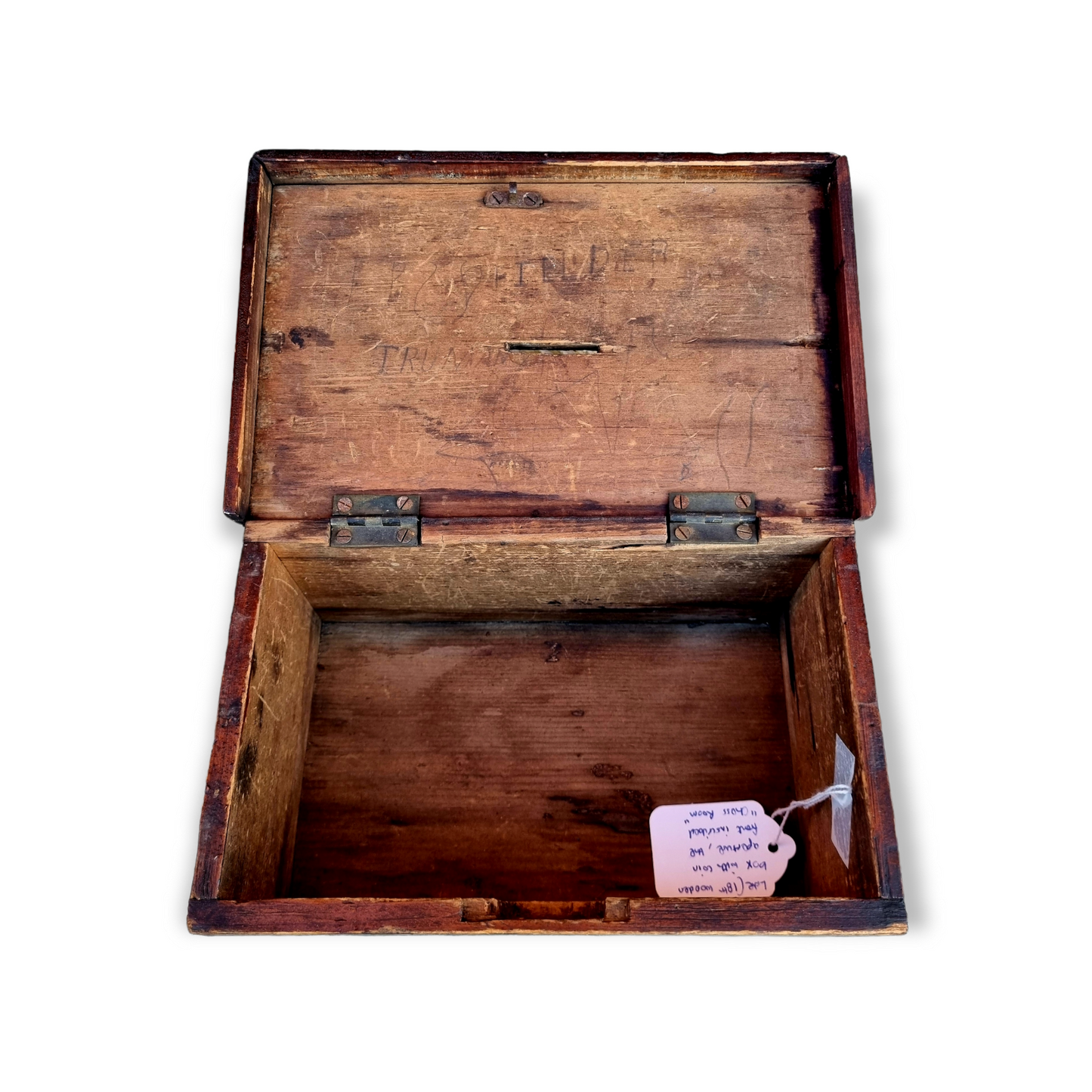 Late 18th Century English Antique Treen Box Marked "Chess Box"