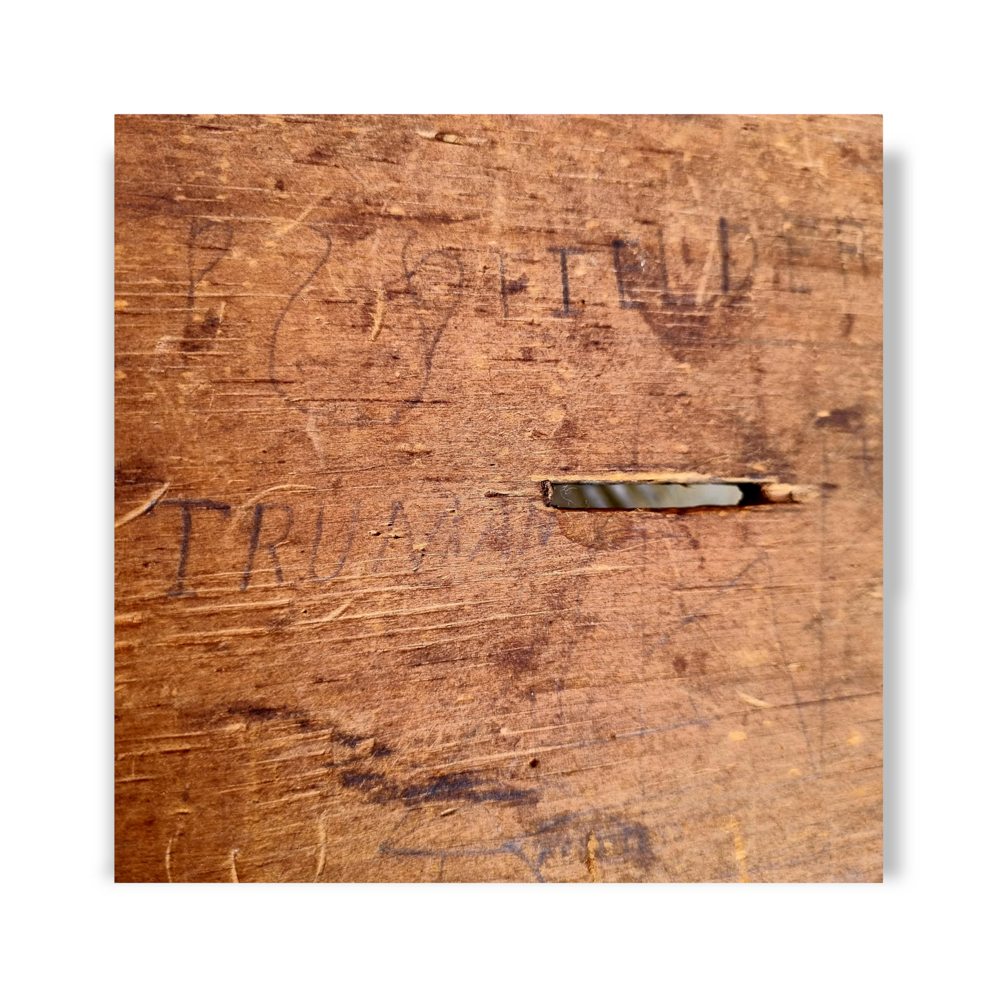 Late 18th Century English Antique Treen Box Marked "Chess Box"