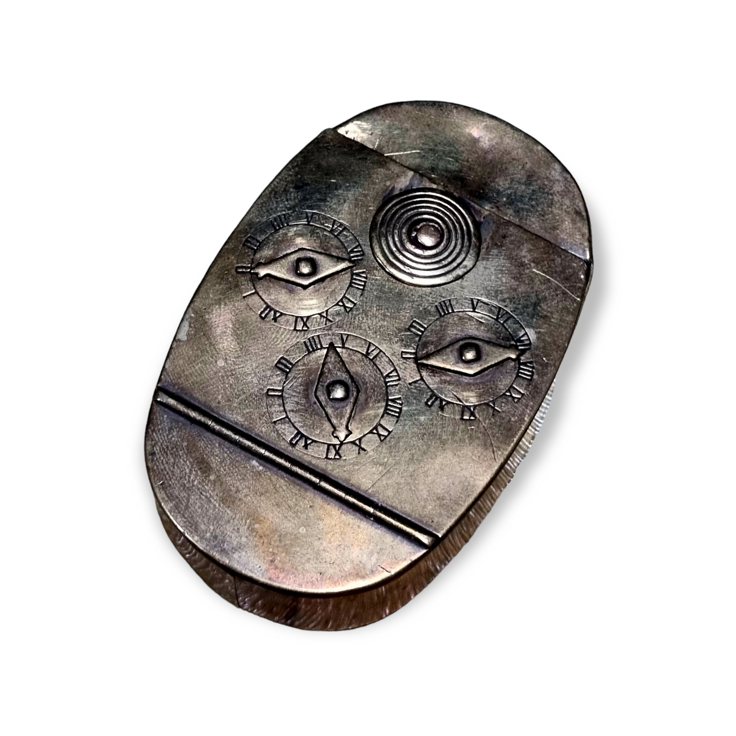 Late 18th Century English Antique Brass Combination Tobacco Snuff Box