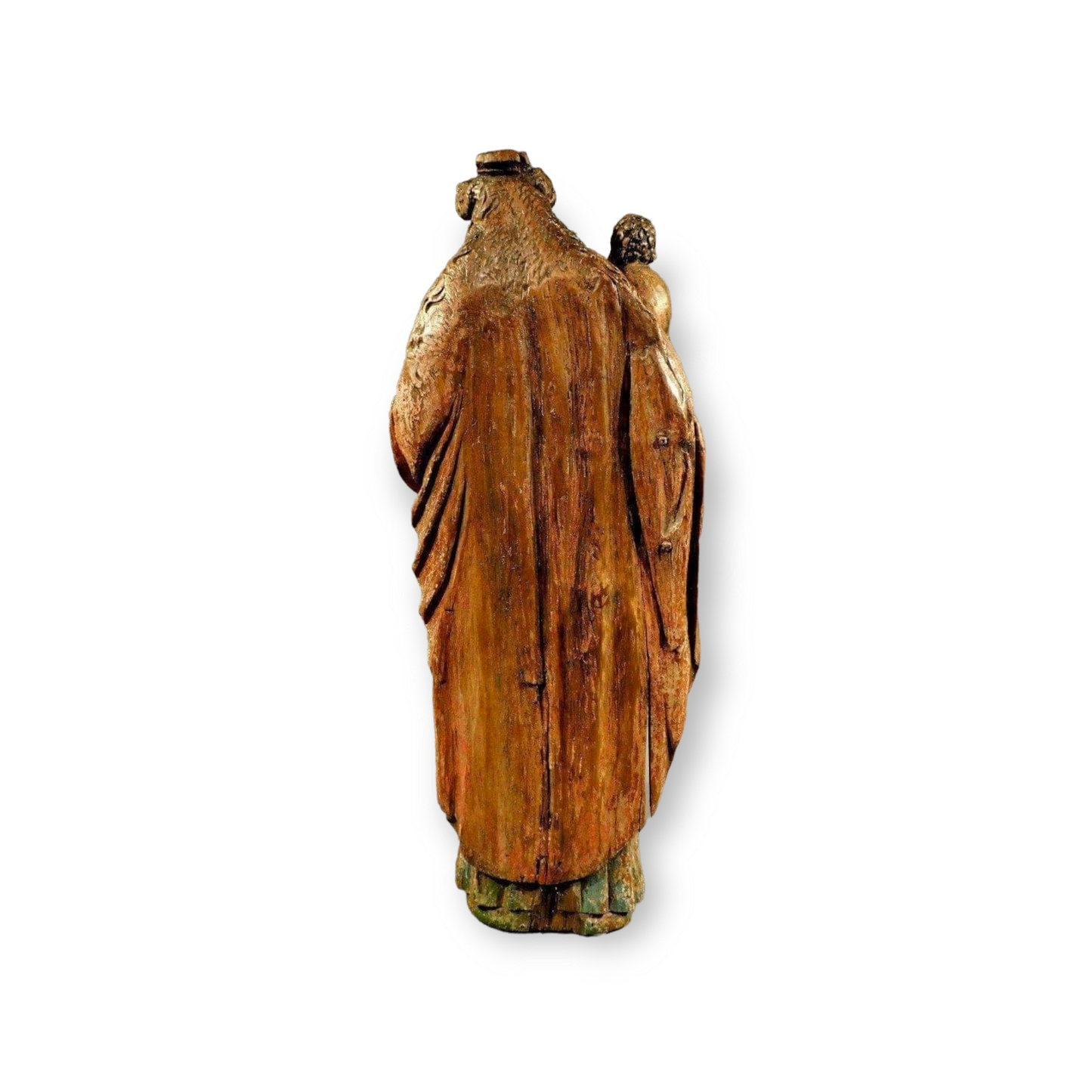 Late 15th Century German Antique Carved Oak Sculpture Of The Virgin Mary And Child