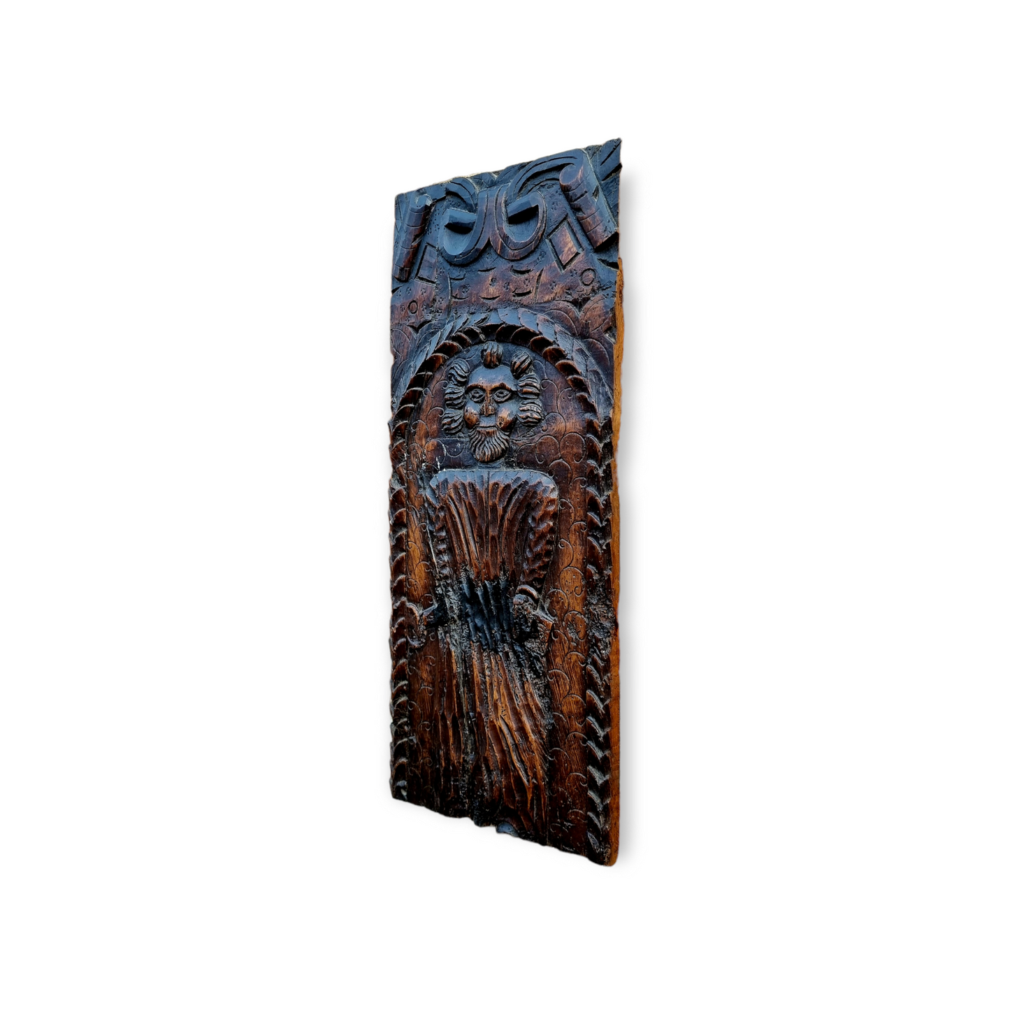 Early 17th Century Antique Carved Oak Figural Panel, Circa 1600