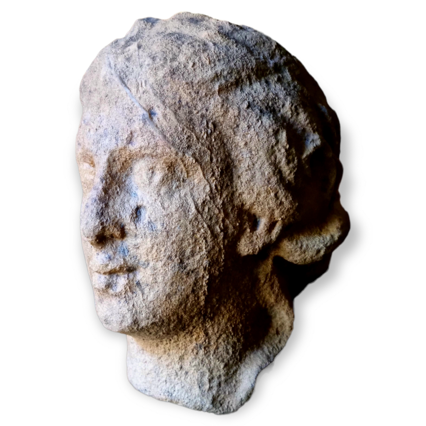 Grand Tour Roman Antiquity - 2nd Century AD - A Life-Size Antique Carved Stone Head of a Female Goddess, Possibly Venus