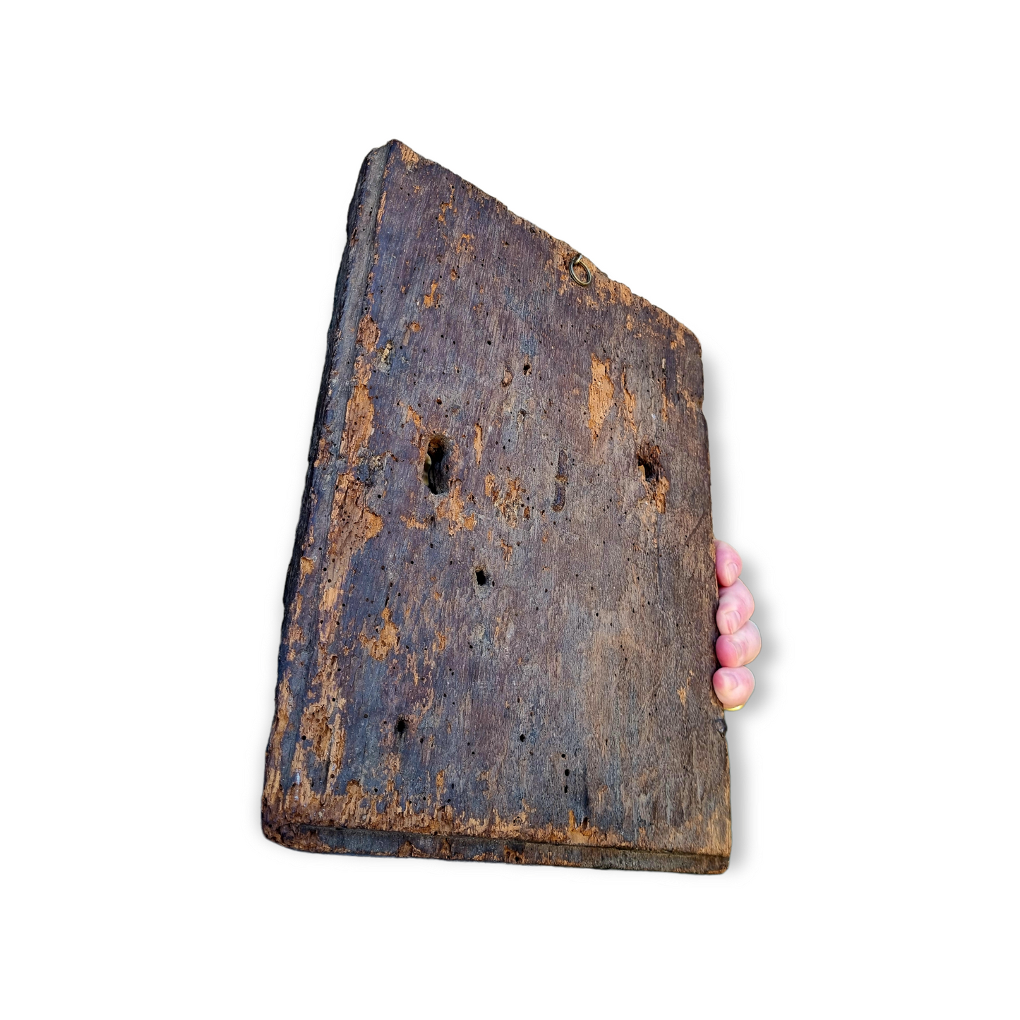 16th Century Antique Carved Oak Portrait Panel Of A Saint - Formerly A Tabernacle Door