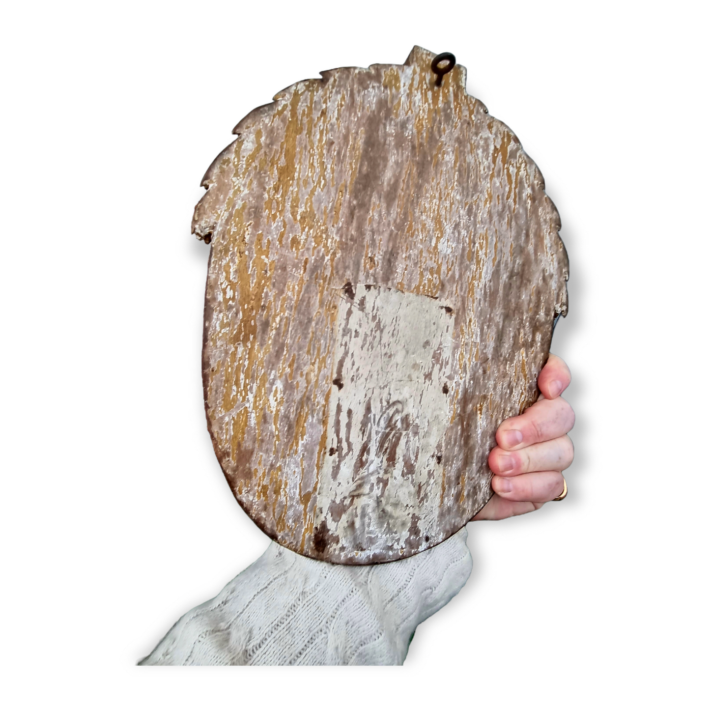 18th Century Antique Carved Limewood Panel – The Virgin with Serpent and Lilies