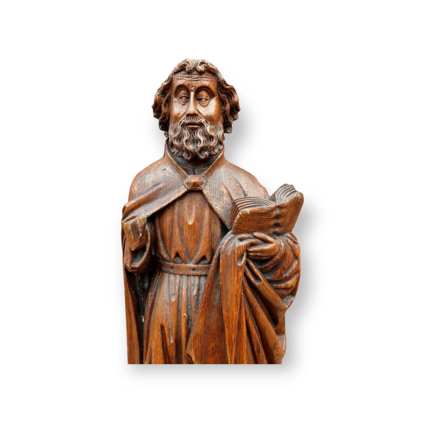 15th Century Gothic Carved Oak Sculpture – Figure of a Saint