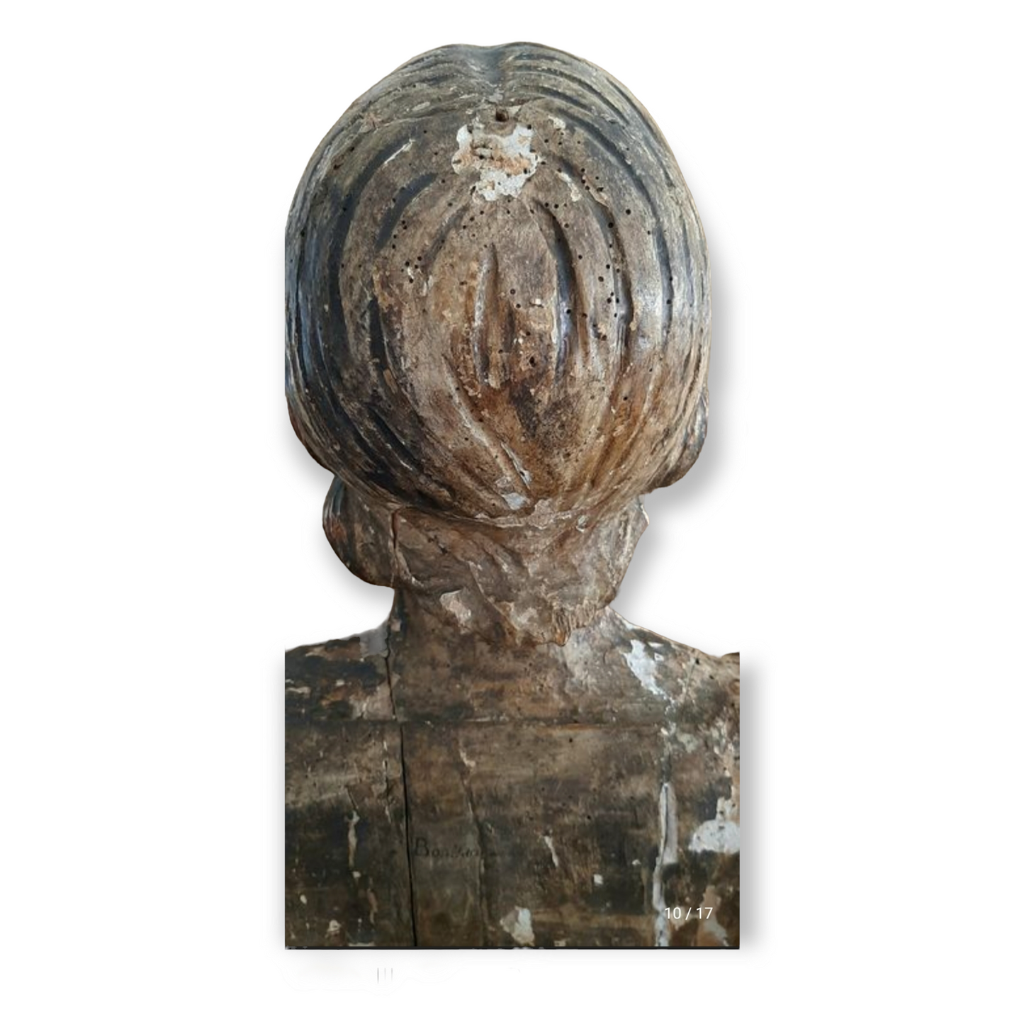 16th Century Italian Life-Size Antique Carved Lime Wood Bust Of A Saint