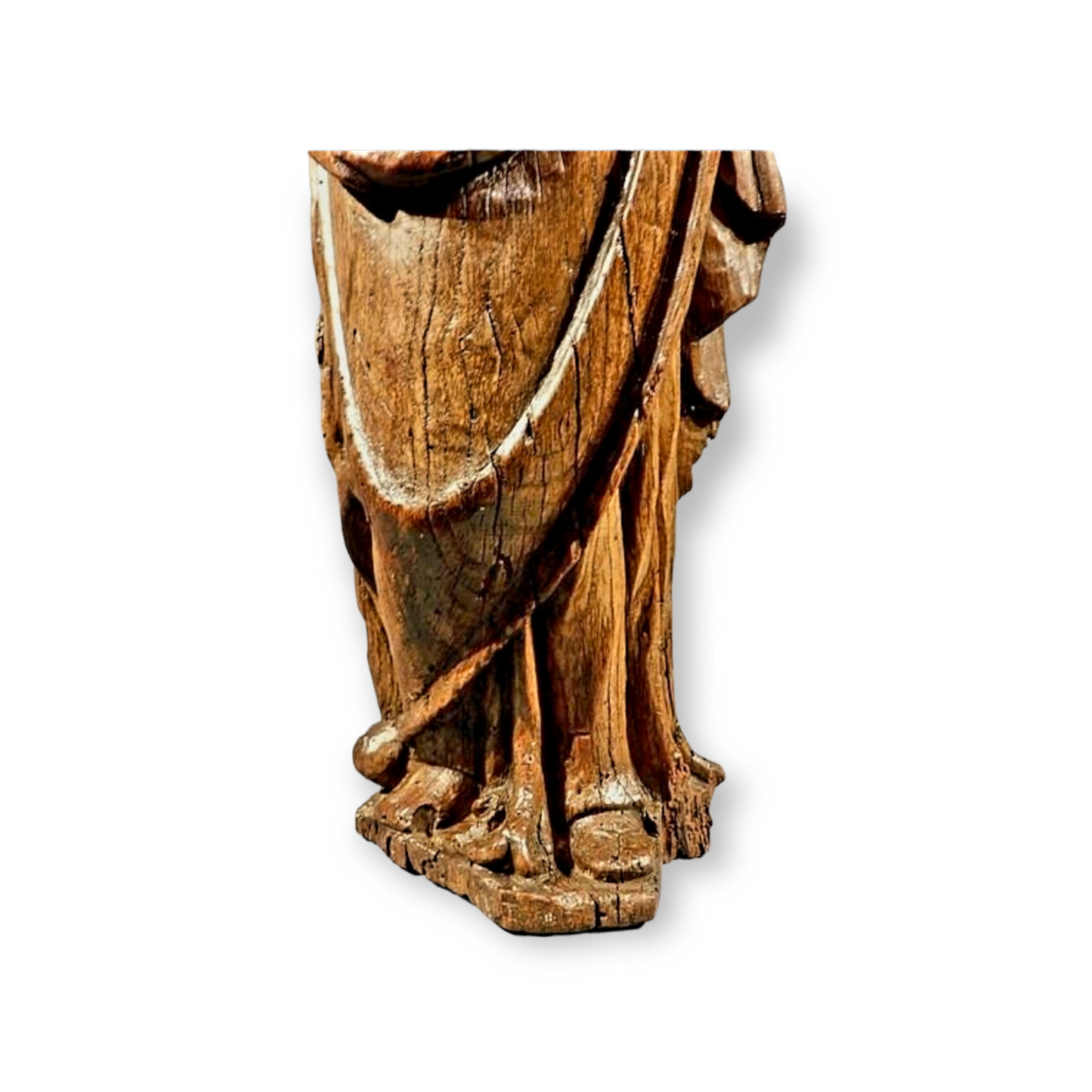 17th Century French Carved Oak Apostle – Antique Religious Sculpture